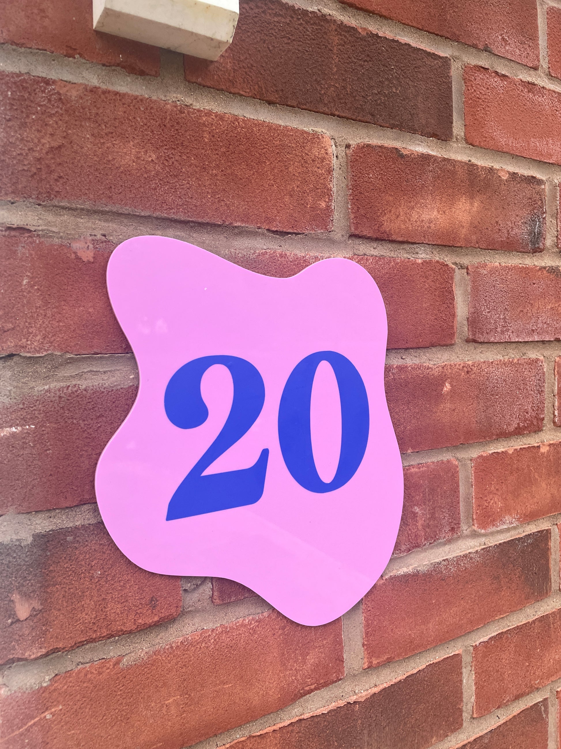 Blob House Number Sign - Customise Number Colour - PrintedWeird