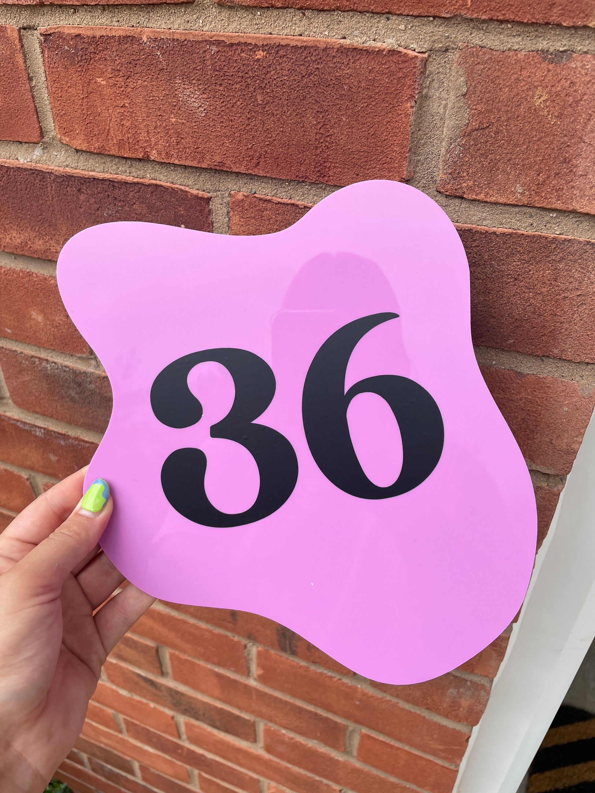 Blob House Number Sign - Customise Number Colour - PrintedWeird