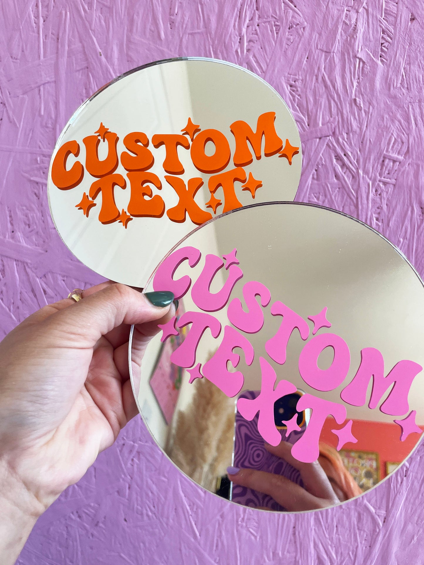 Custom Groovy Mini Disc Mirror - PrintedWeird
