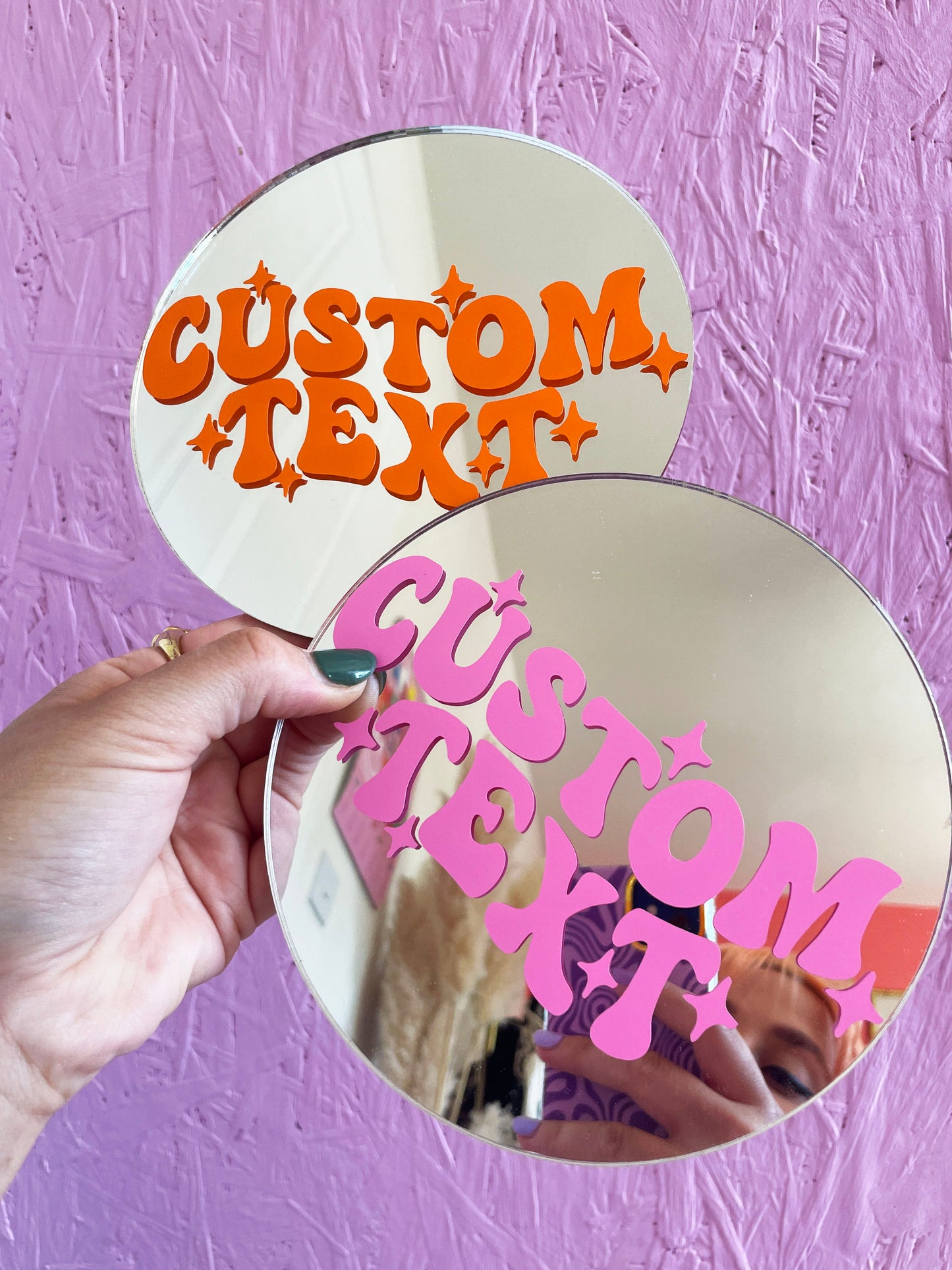 Custom Groovy Mini Disc Mirror - PrintedWeird