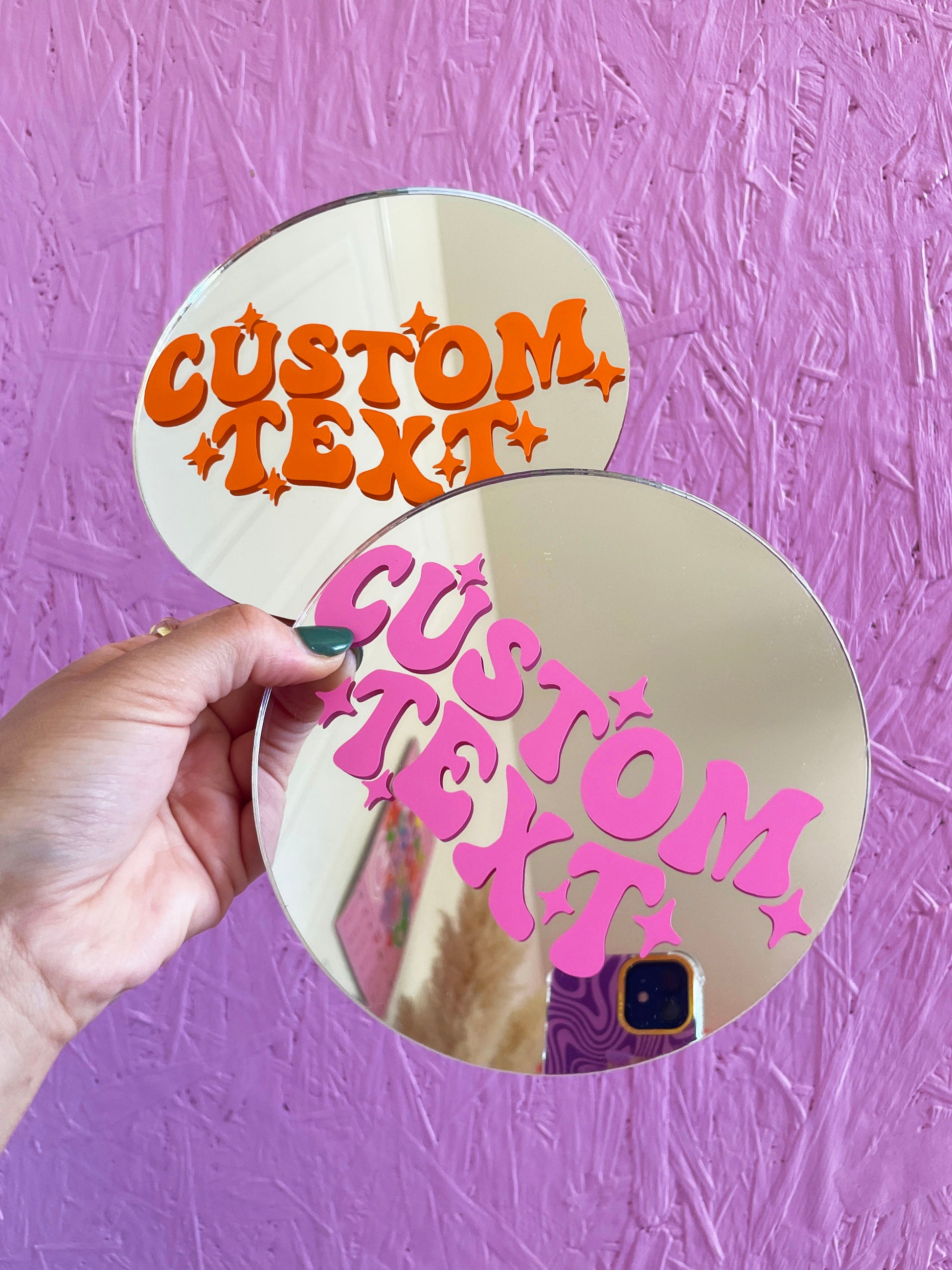 Custom Groovy Mini Disc Mirror - PrintedWeird