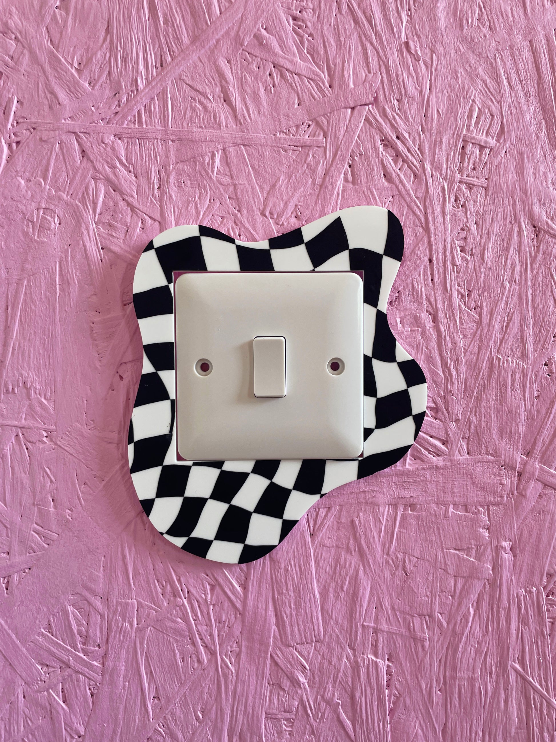 Black & White Checkerboard Light Switch Cover - PrintedWeird