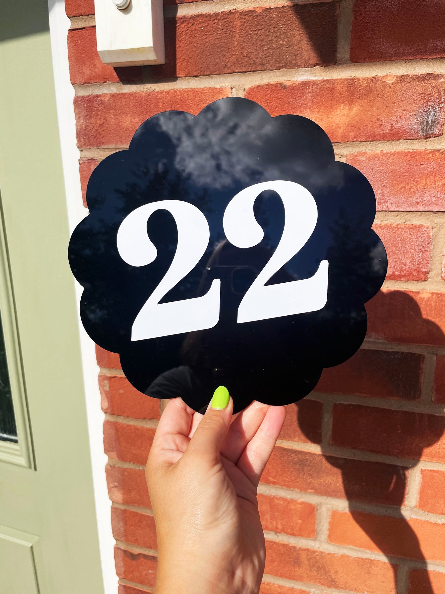 Black House Number Sign - Customise Colour & Number - PrintedWeird