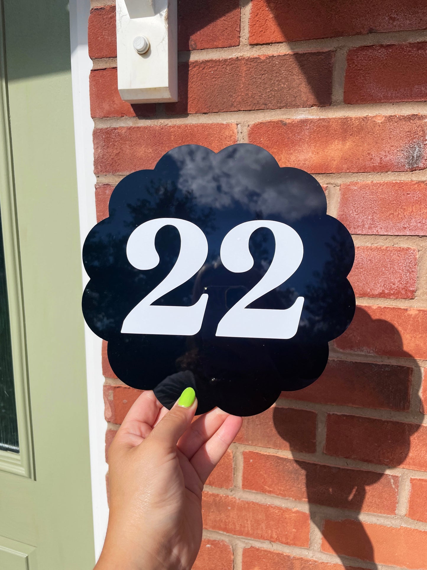 Black House Number Sign - Customise Colour & Number - PrintedWeird