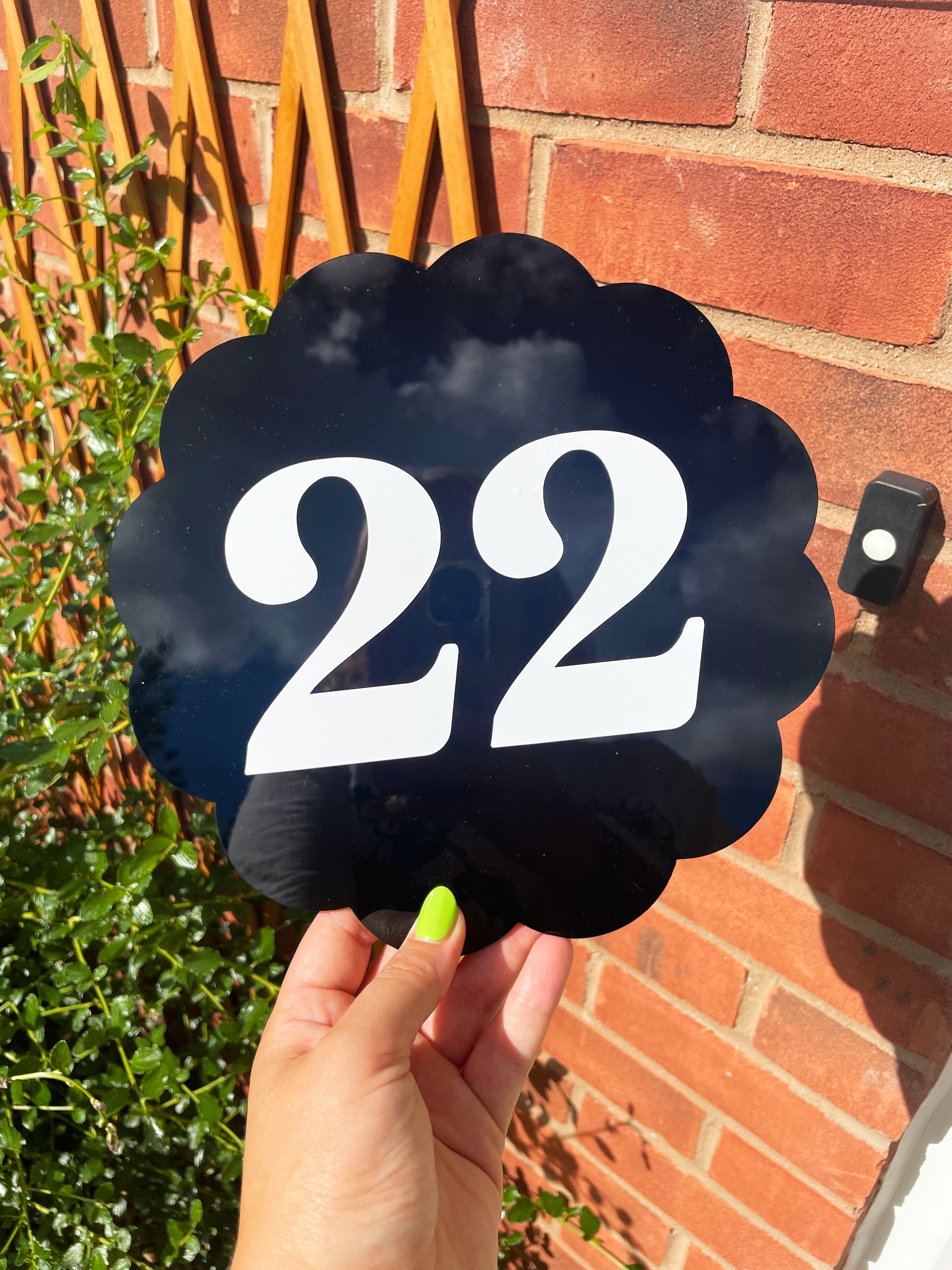 Black House Number Sign - Customise Colour & Number - PrintedWeird