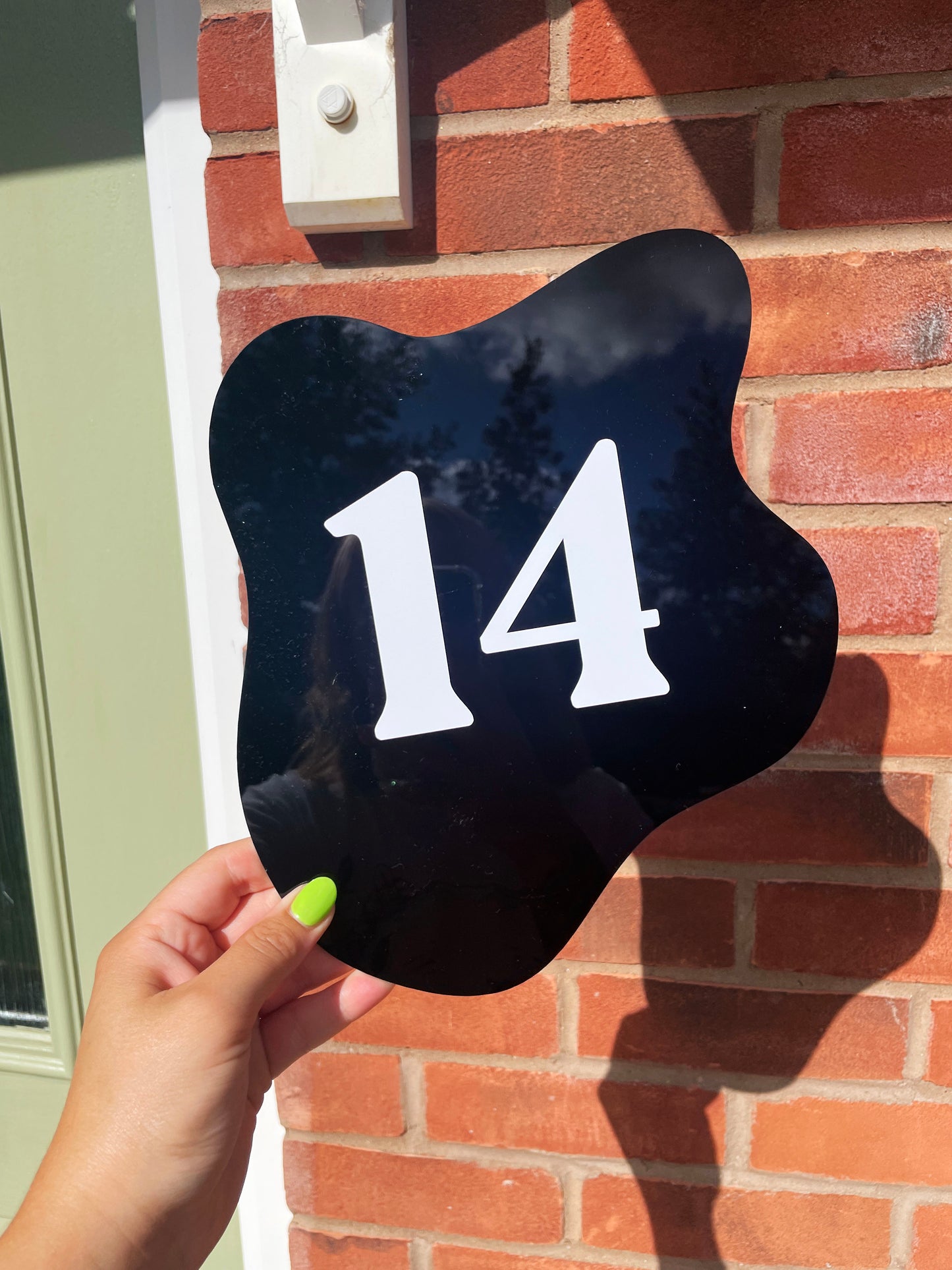 Black Blob House Number Sign - Customise Number Colour - PrintedWeird