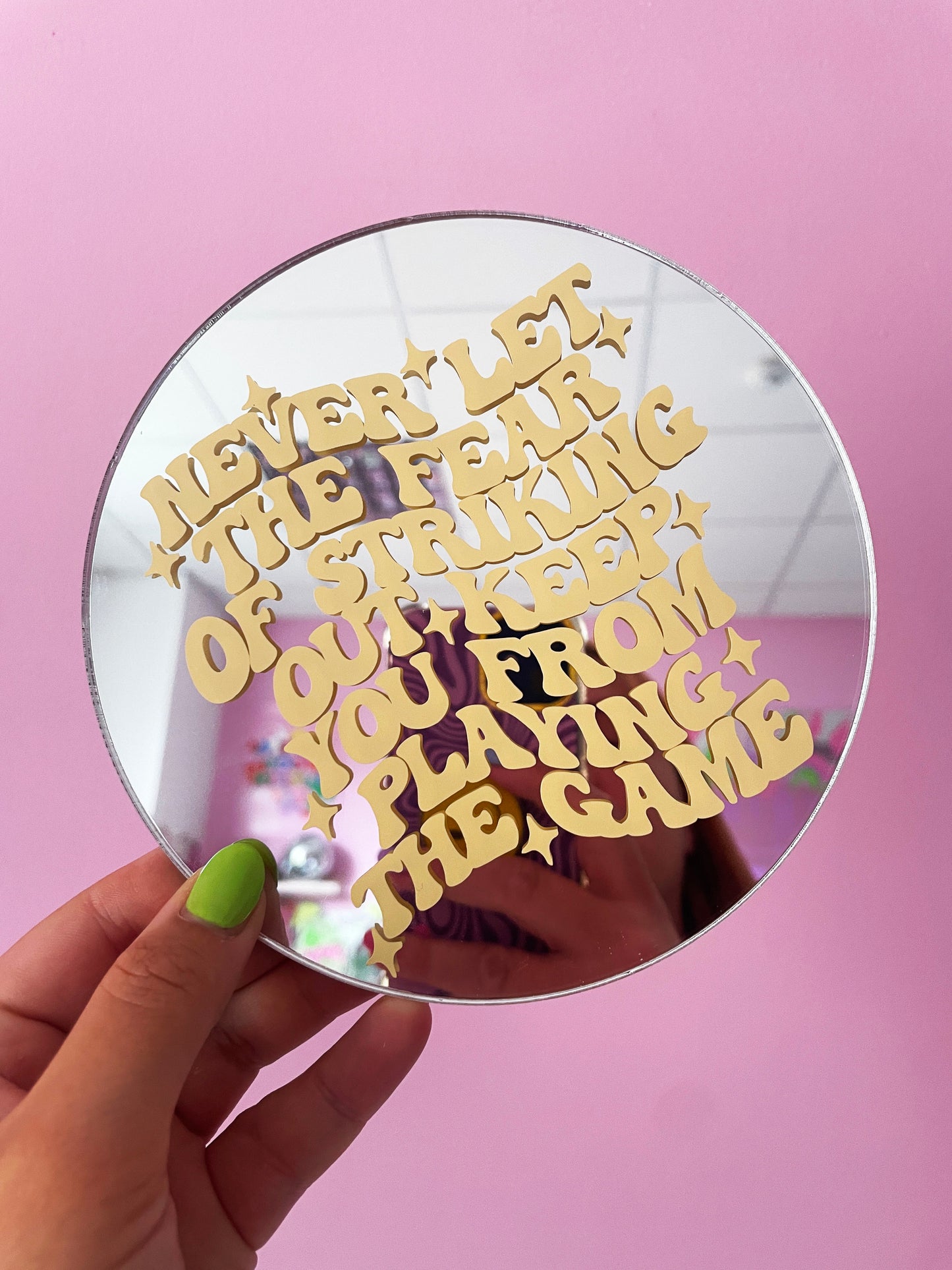 Custom Groovy Mini Disc Mirror - PrintedWeird