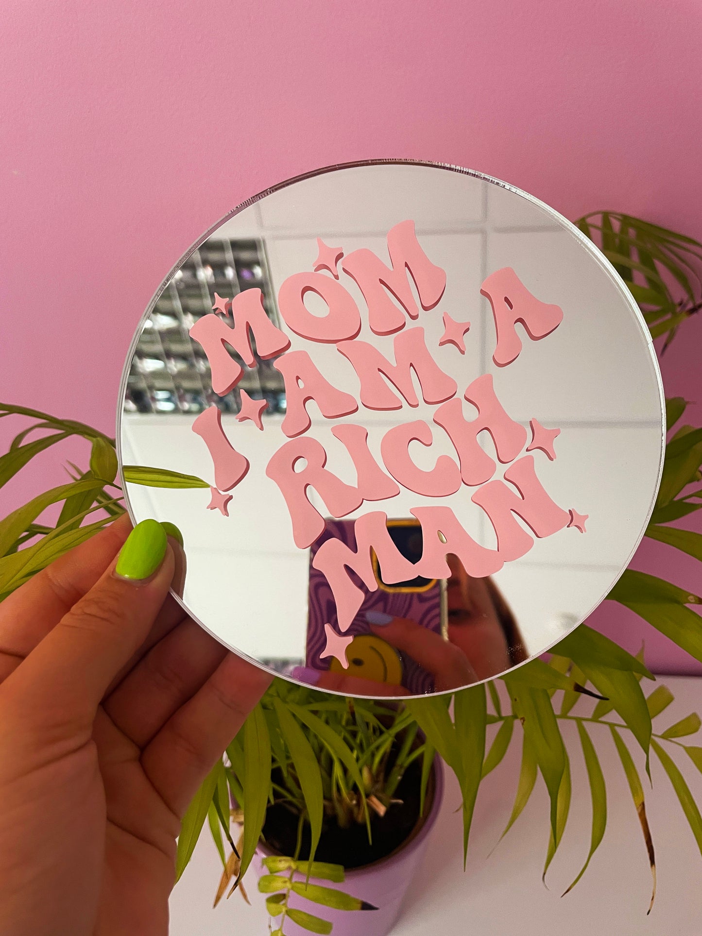 Custom Groovy Mini Disc Mirror - PrintedWeird