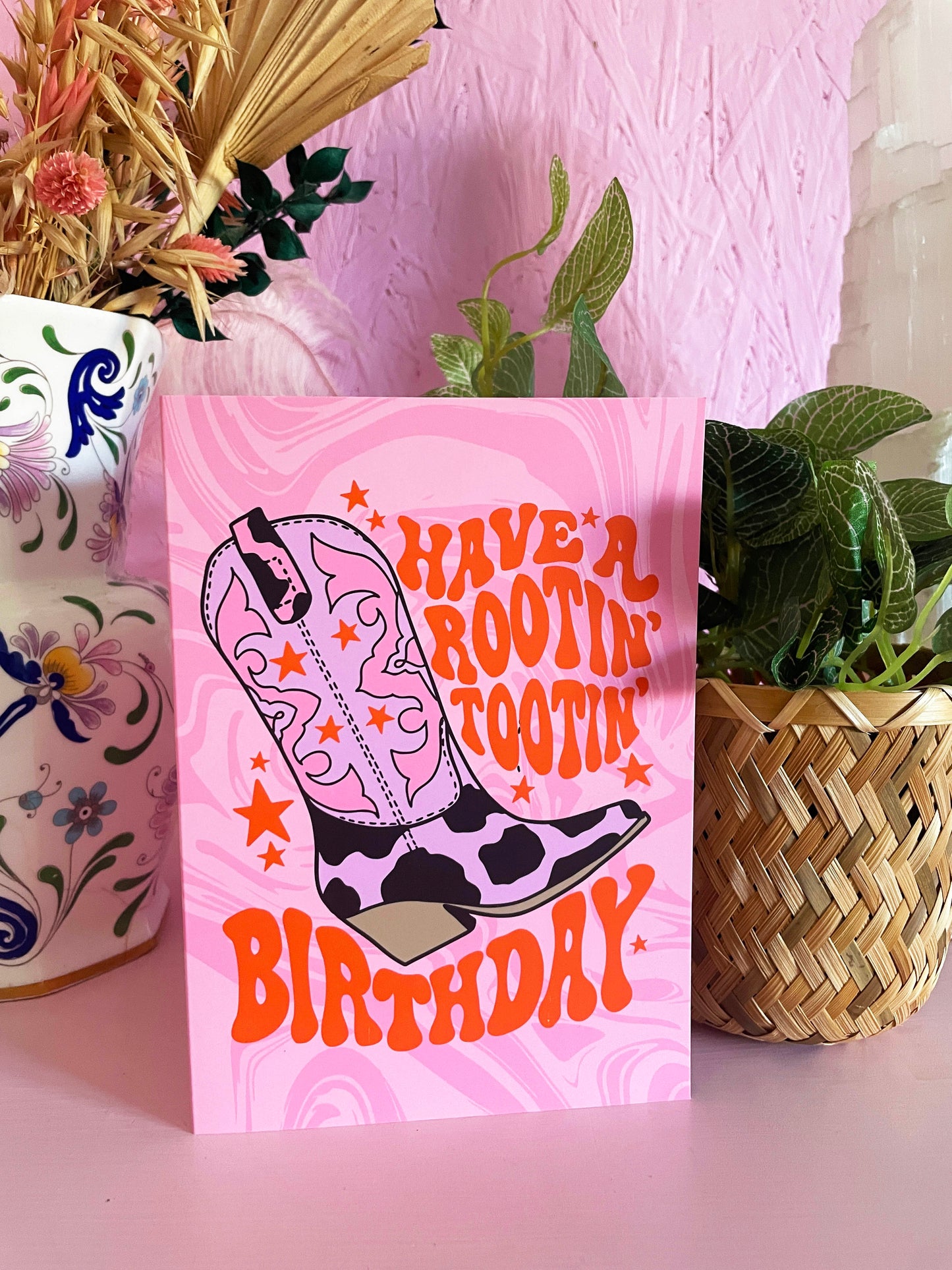 Rootin' Tootin' Cowboy Birthday Greeting Card - PrintedWeird