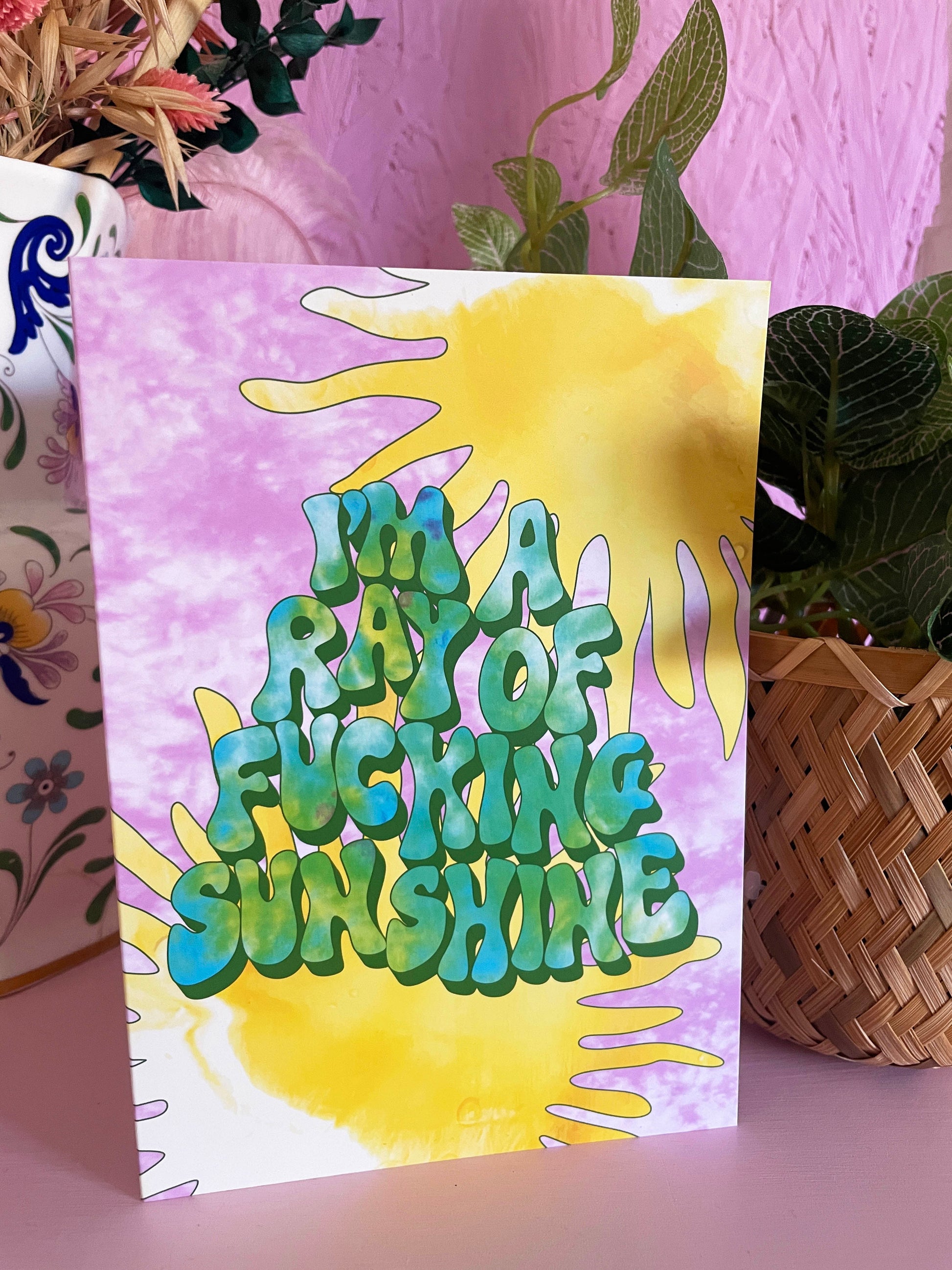 Ray Of Fucking Sunshine Greeting Card - PrintedWeird