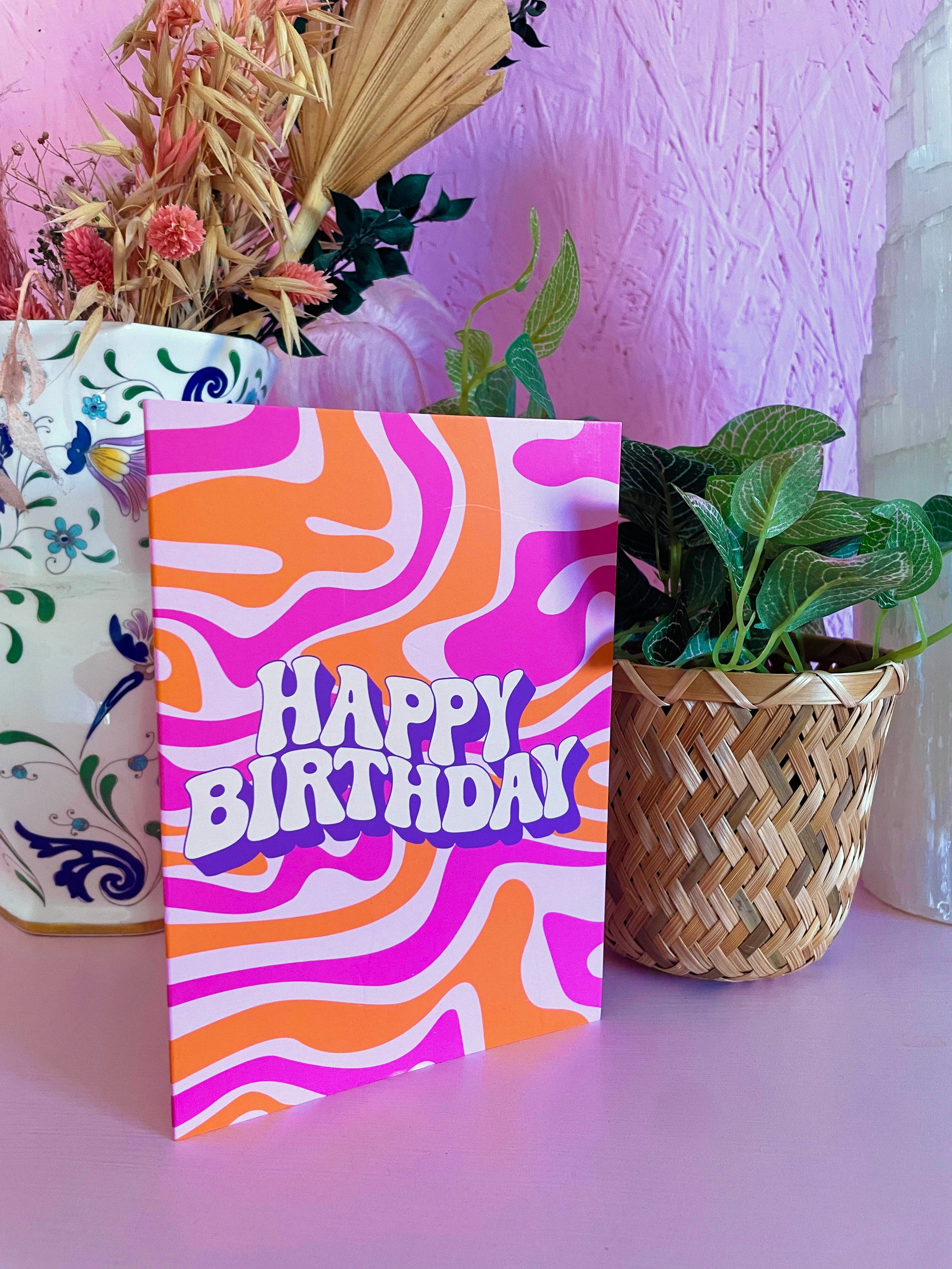 Groovy Happy Birthday Greeting Card - PrintedWeird