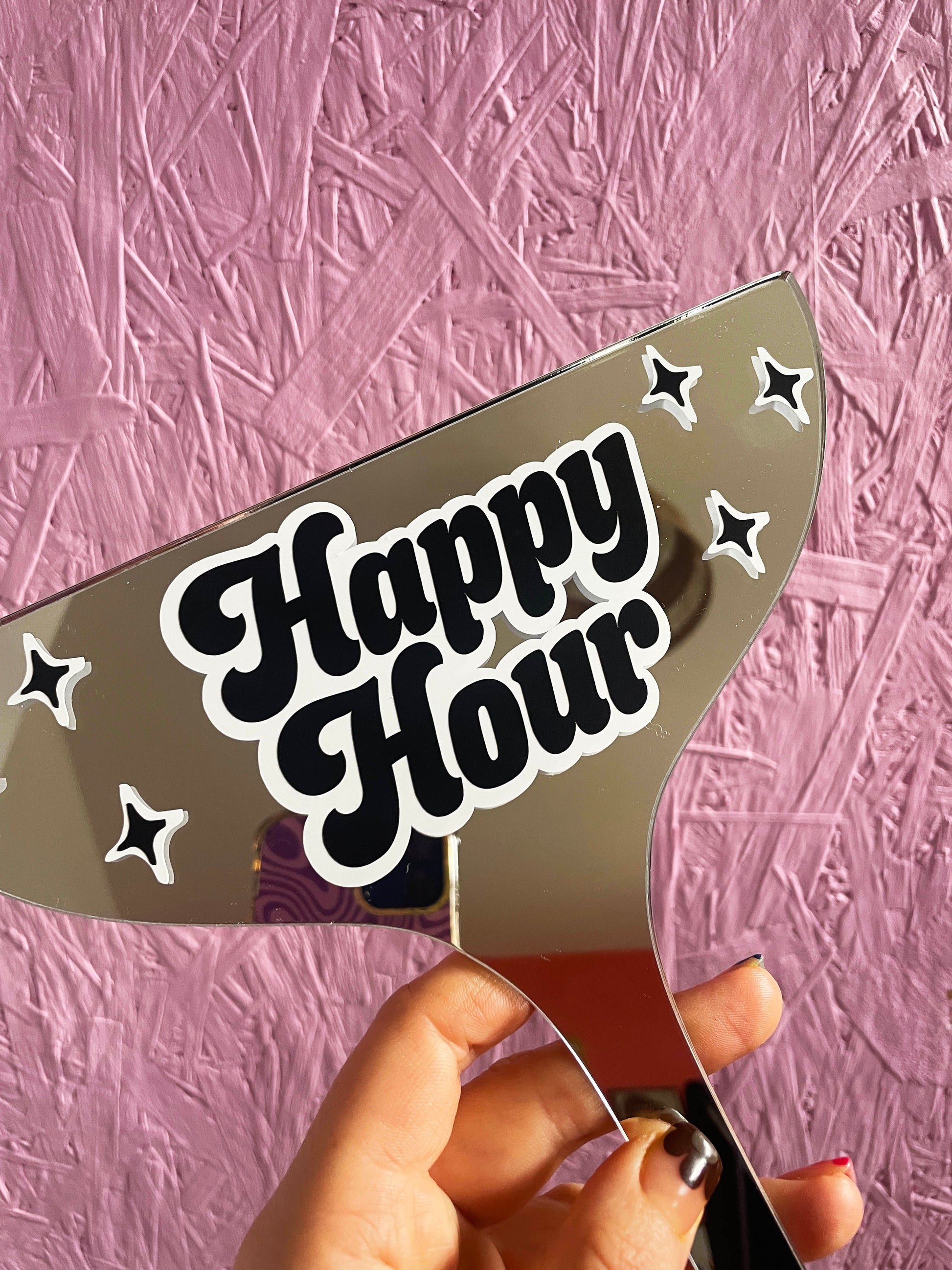 Happy Hour Monochrome Martini Mirror - Sample Shape - PrintedWeird