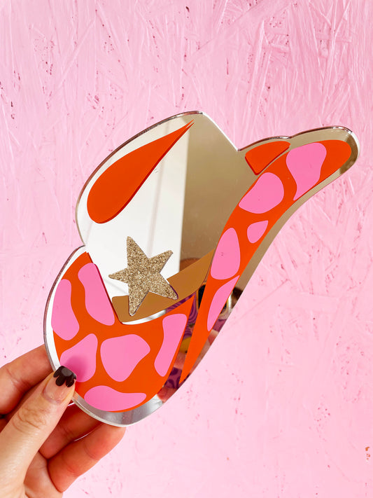 Rootin' Tootin Cowgirl Hat Mini Mirror