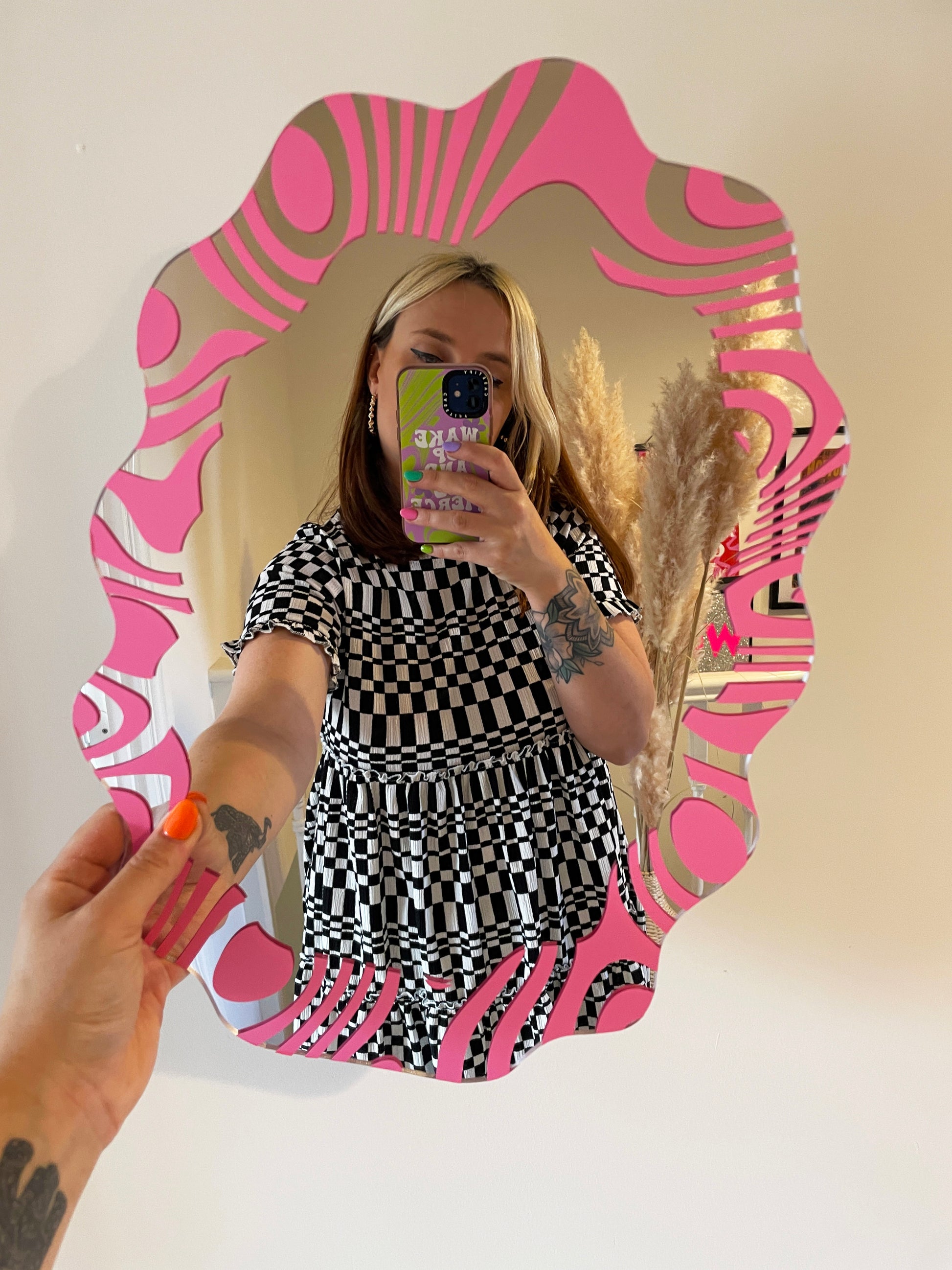 Swirly Border Wavy Mirror - PrintedWeird