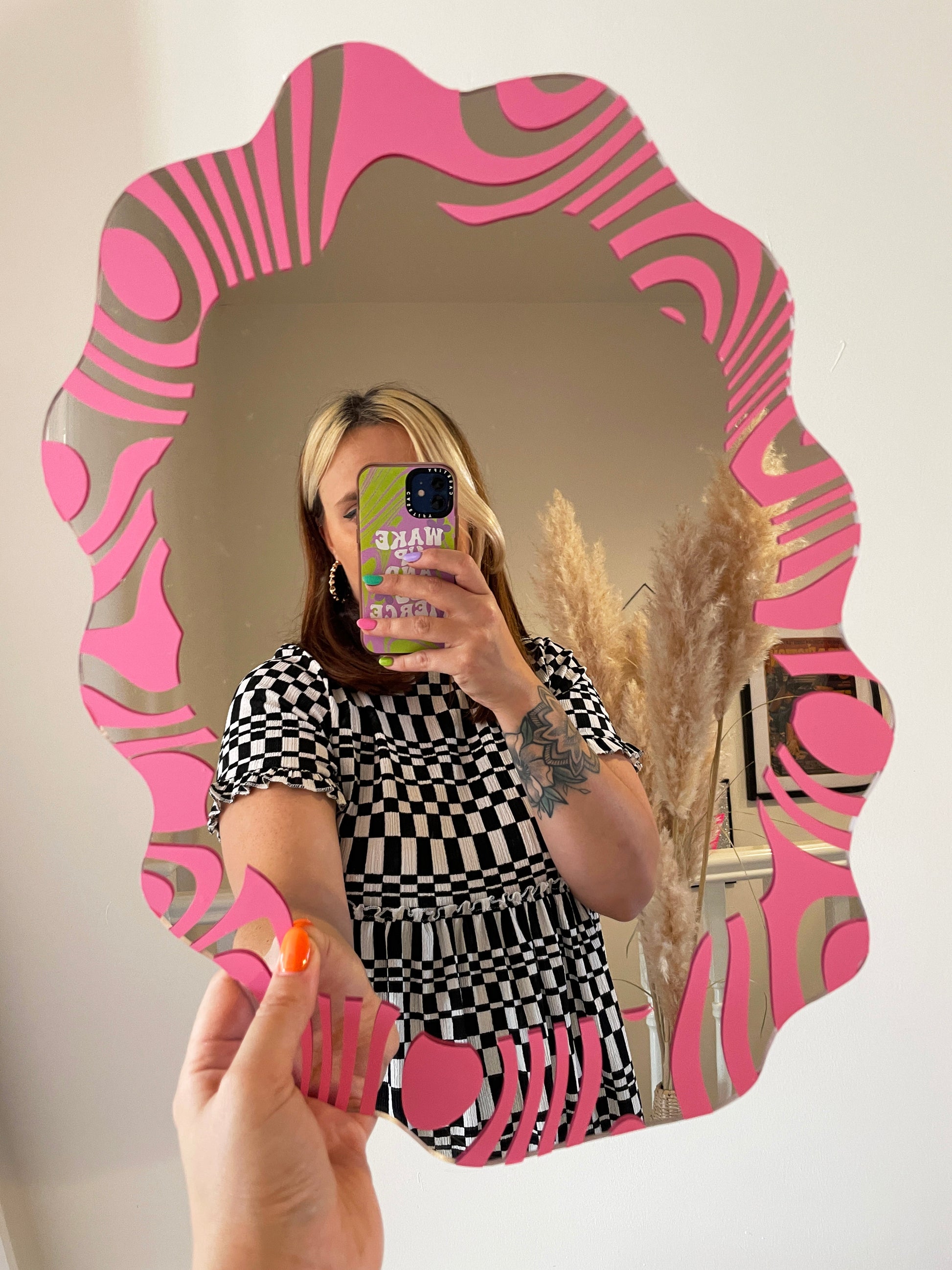 Swirly Border Wavy Mirror - PrintedWeird