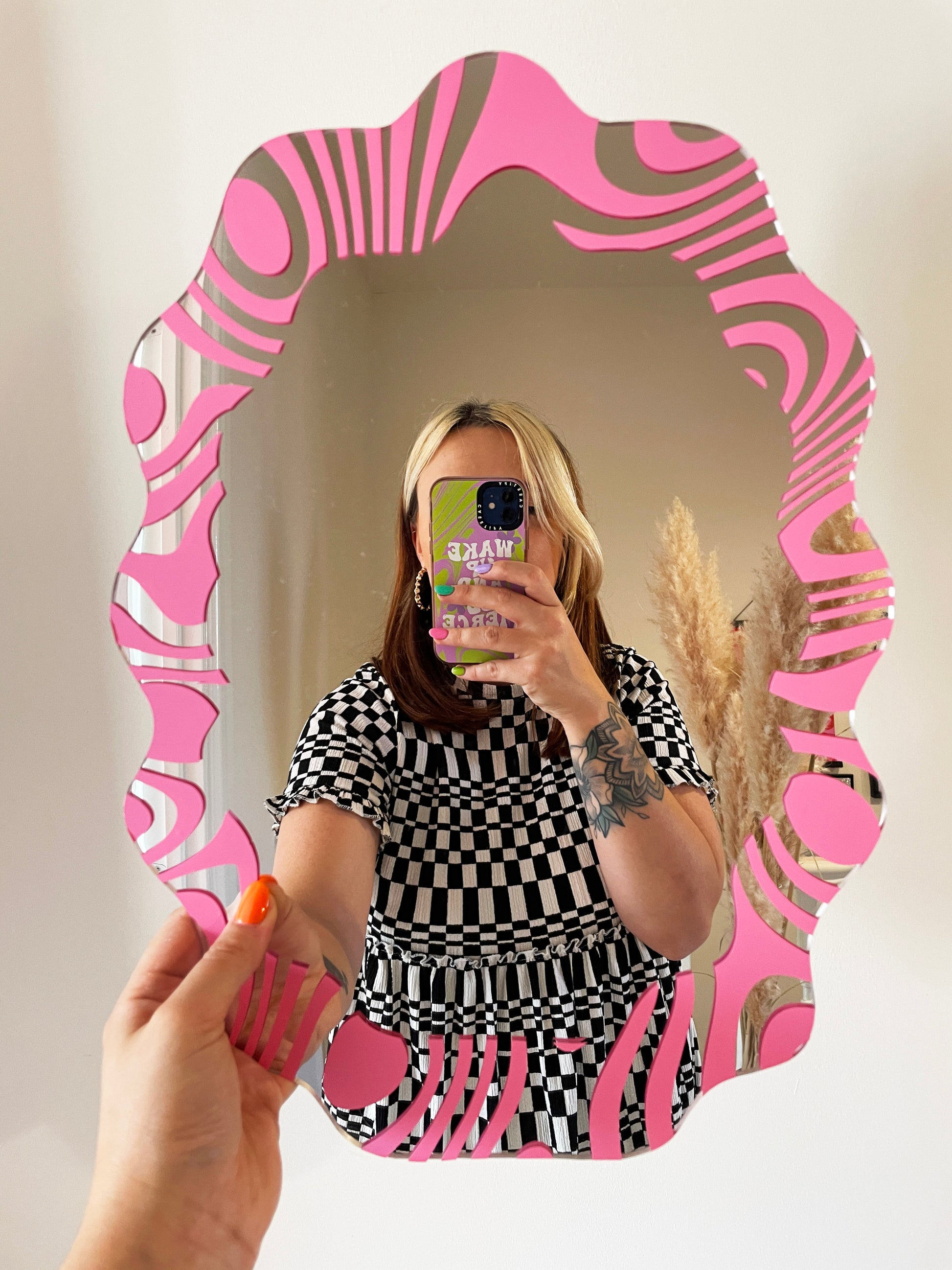 Swirly Border Wavy Mirror - PrintedWeird
