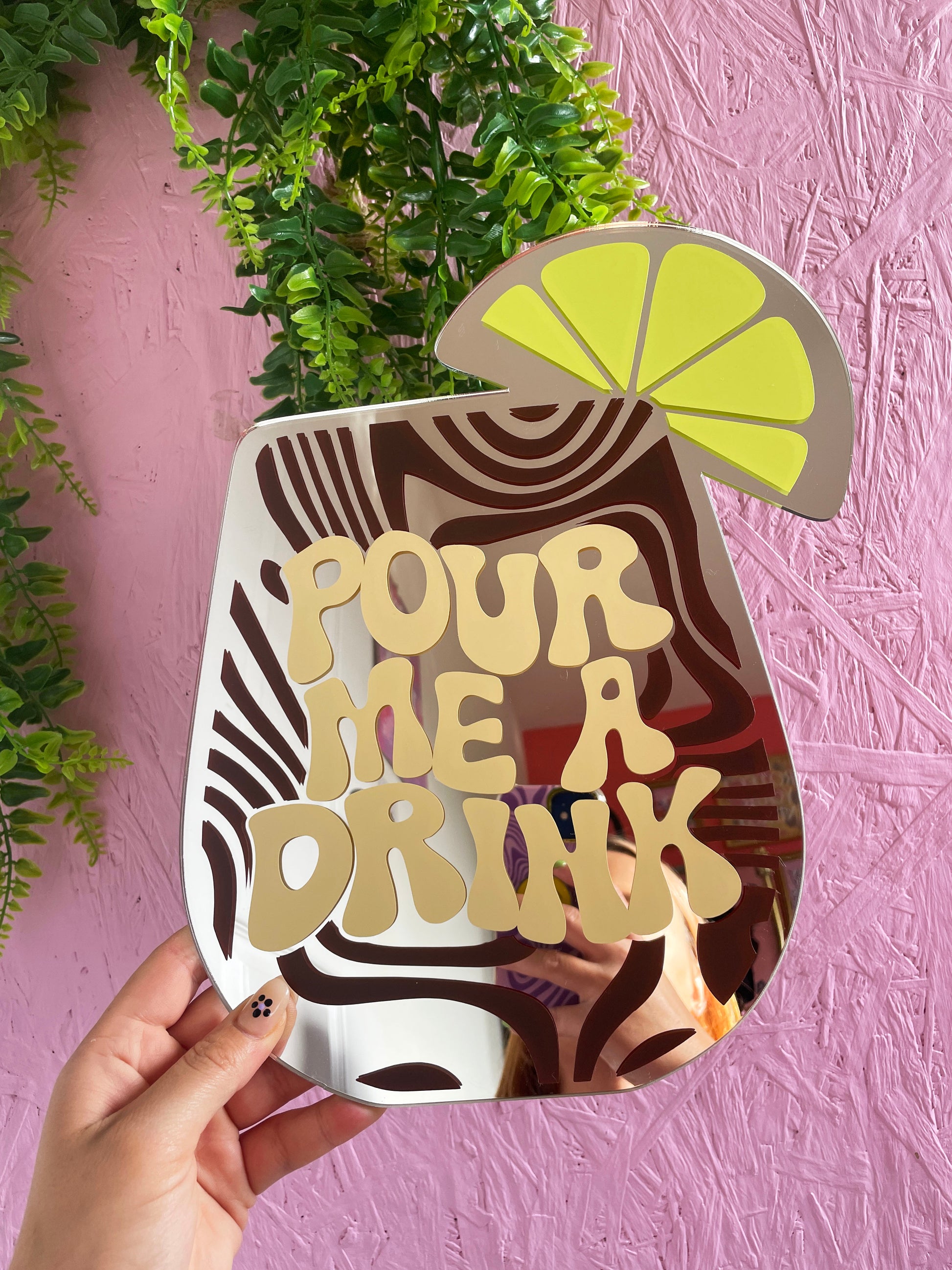 Pour Me A Drink Cocktail Mirror - PrintedWeird