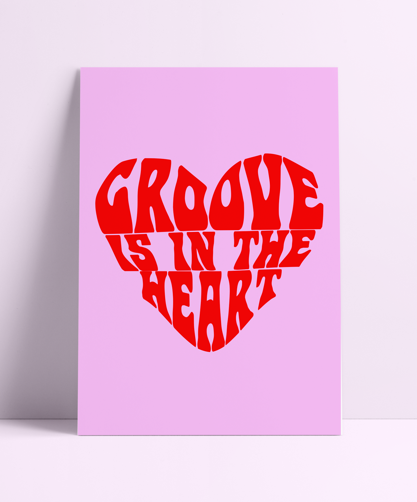 Groove Is In The Heart Pink & Red Wall Print - PrintedWeird