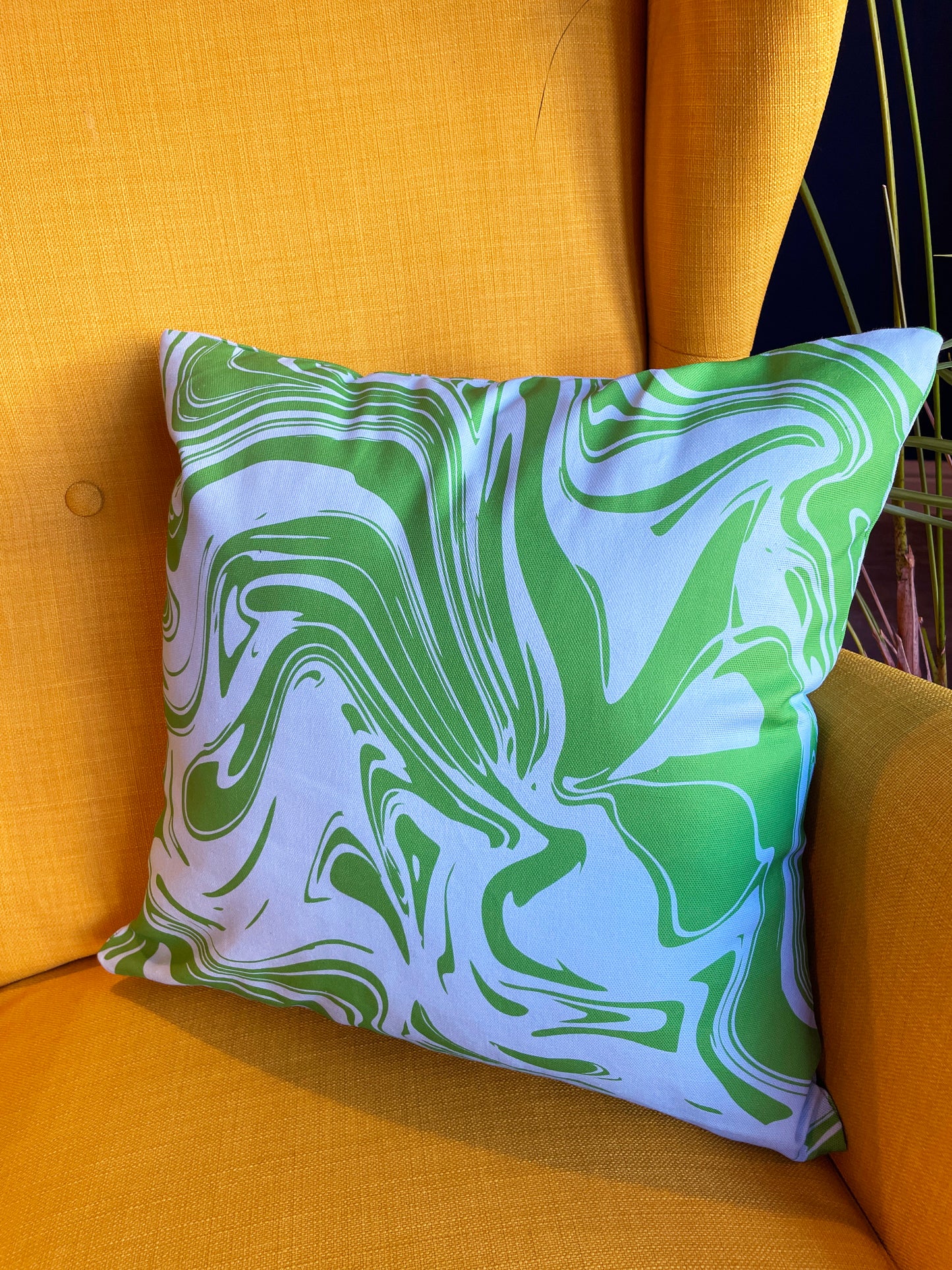 Green & Blue Marbling Cushion - PrintedWeird