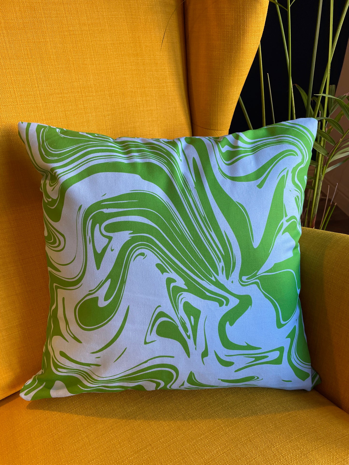 Green & Blue Marbling Cushion - PrintedWeird