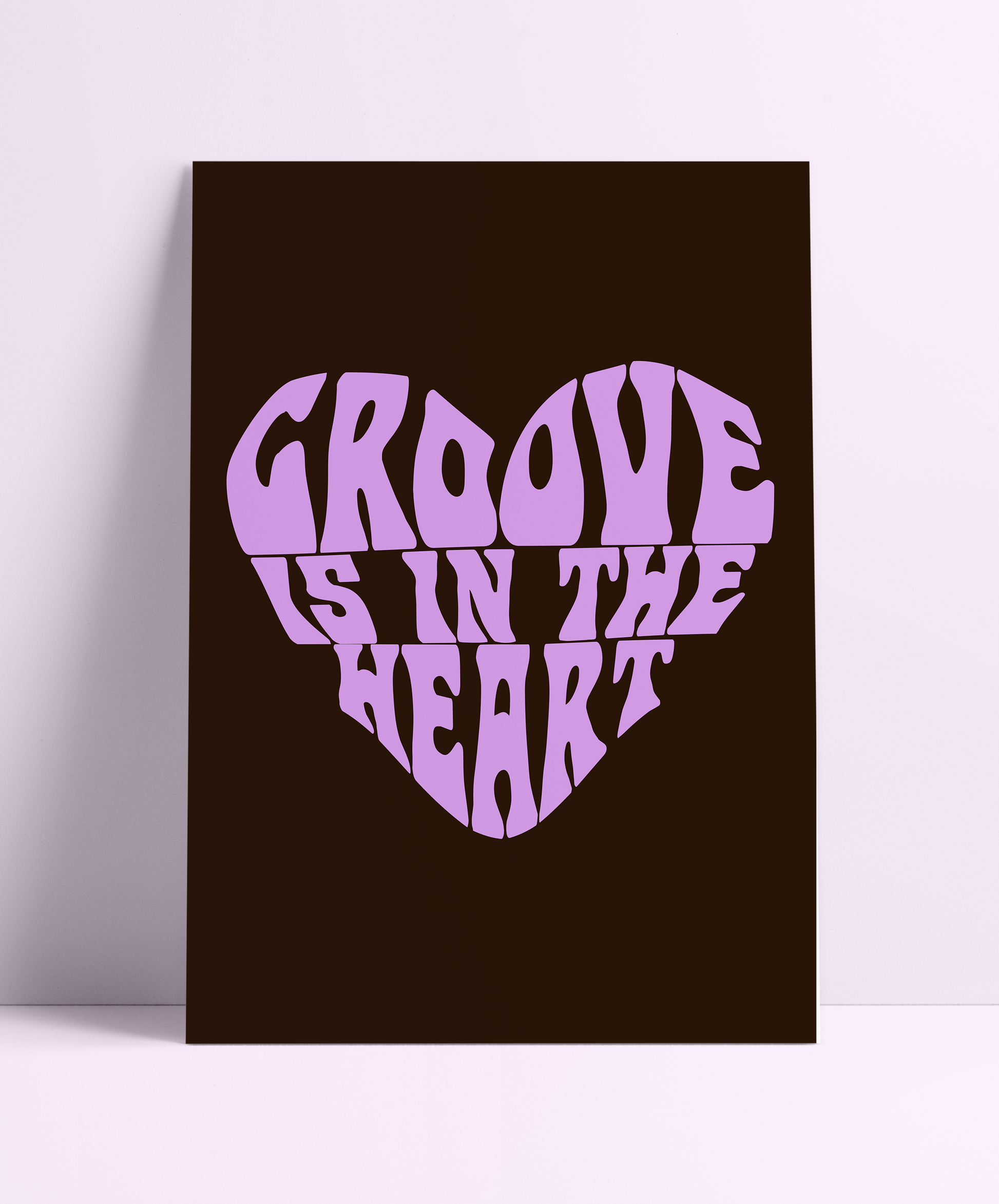 Groove Is In The Heart Brown & Lilac Wall Print - PrintedWeird