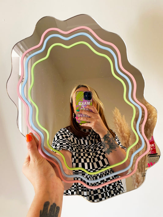 Pastel Wavy Mirror - PrintedWeird