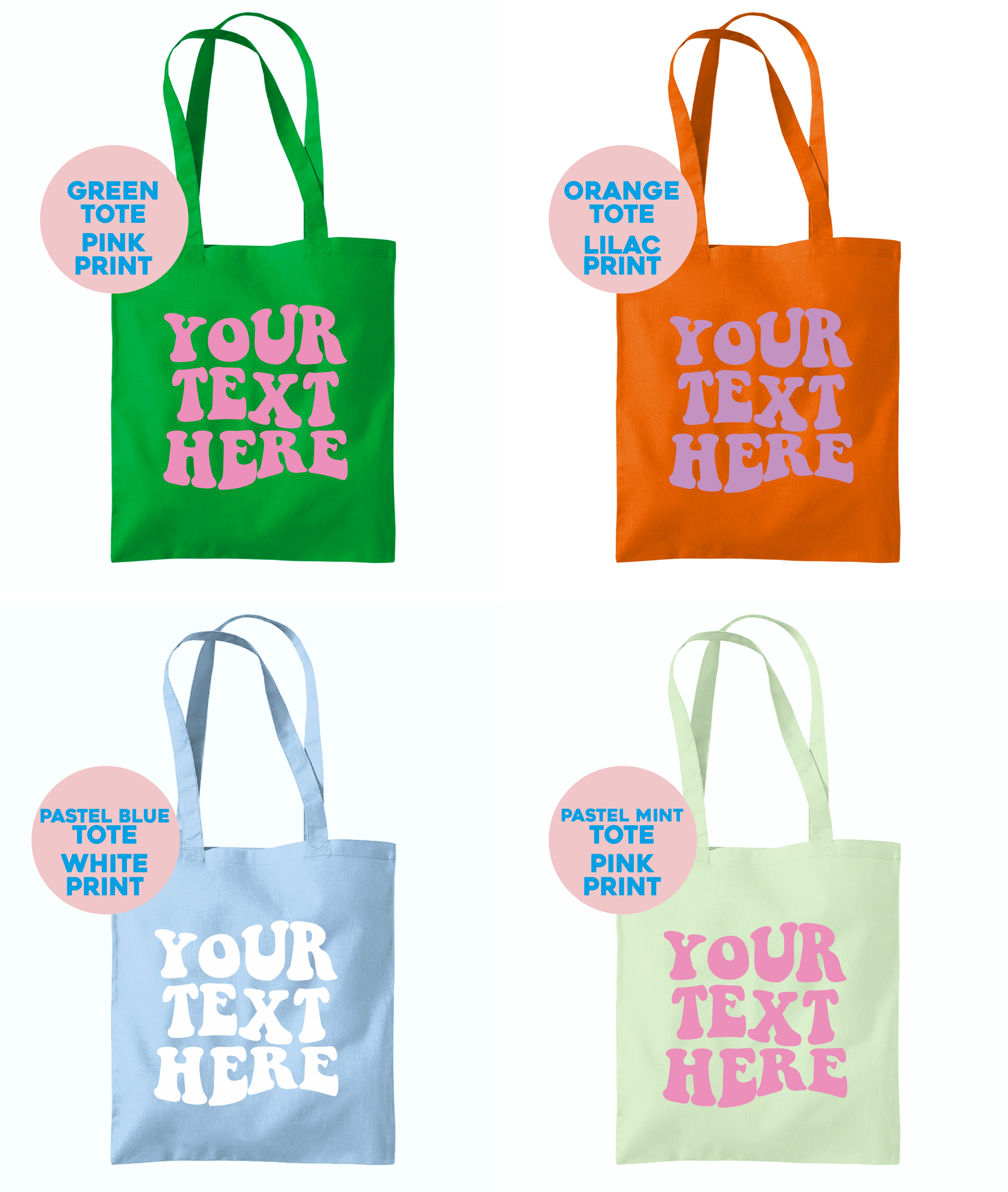 Custom Retro Text Tote Bag - PrintedWeird