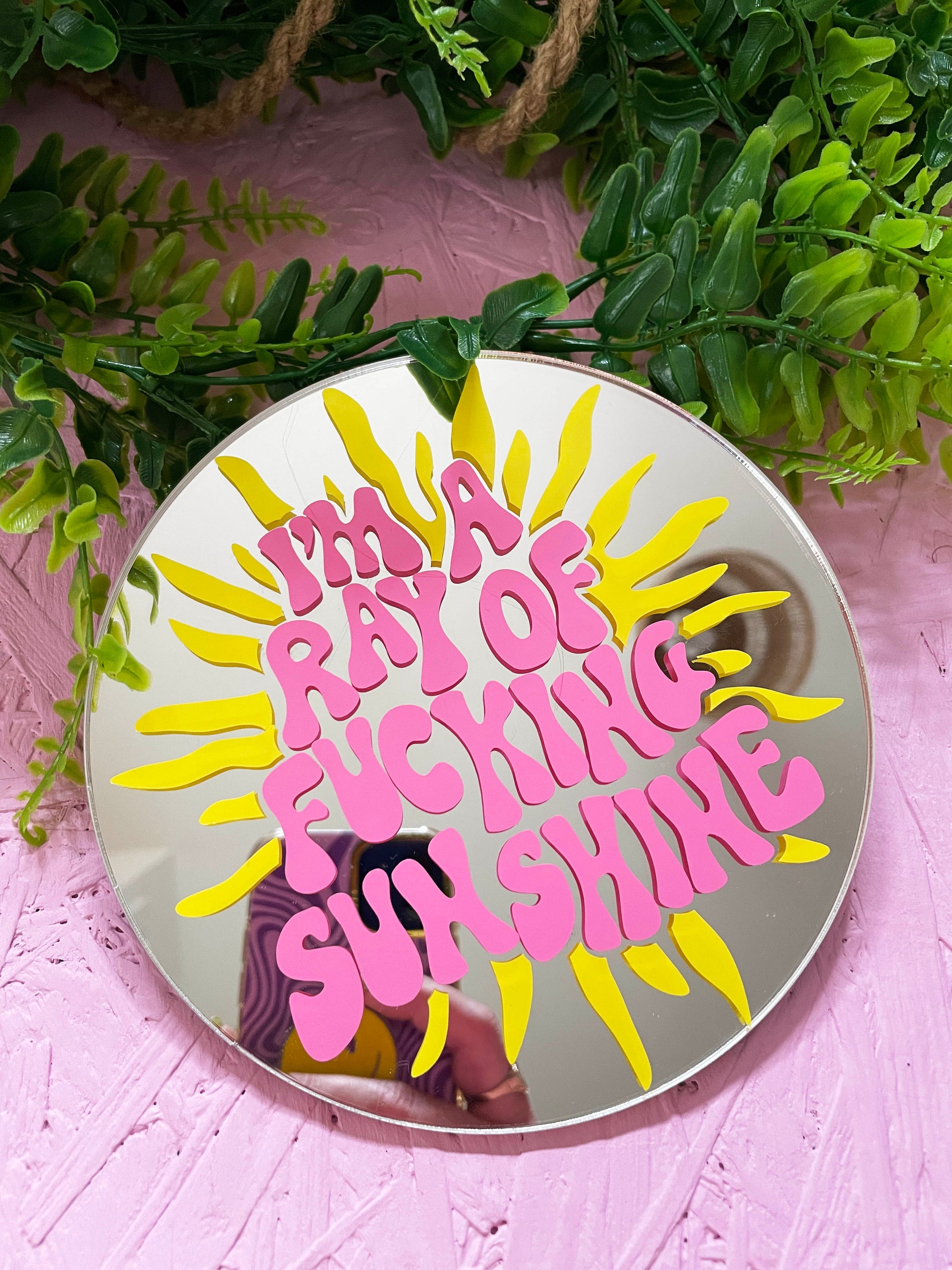 Ray Of Fucking Sunshine Disc Mirror - PrintedWeird