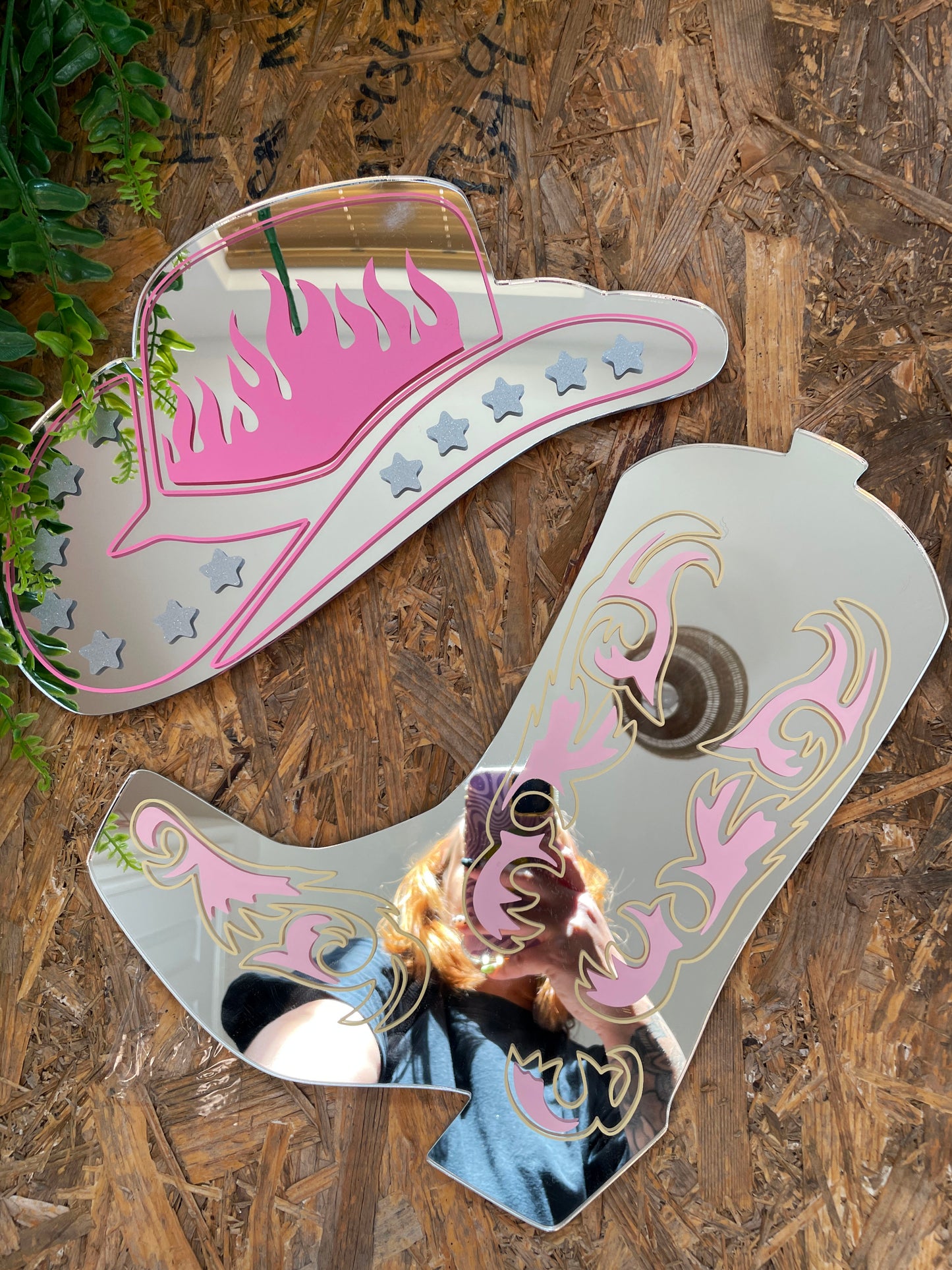 Cowboy Hat & Boot Mirror Set - PrintedWeird