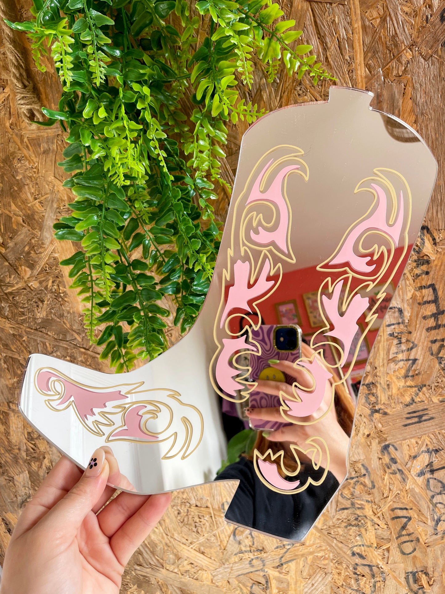 Retro Cowboy Boot Mirror - PrintedWeird