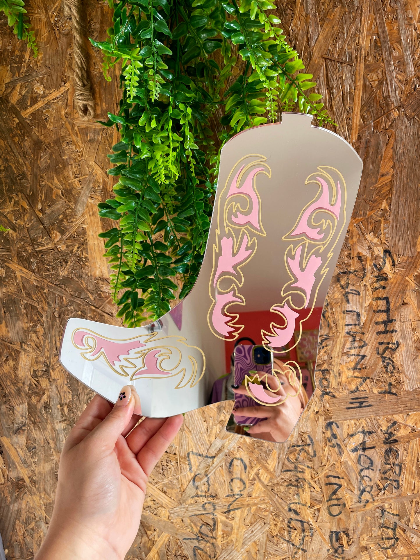 Retro Cowboy Boot Mirror - PrintedWeird