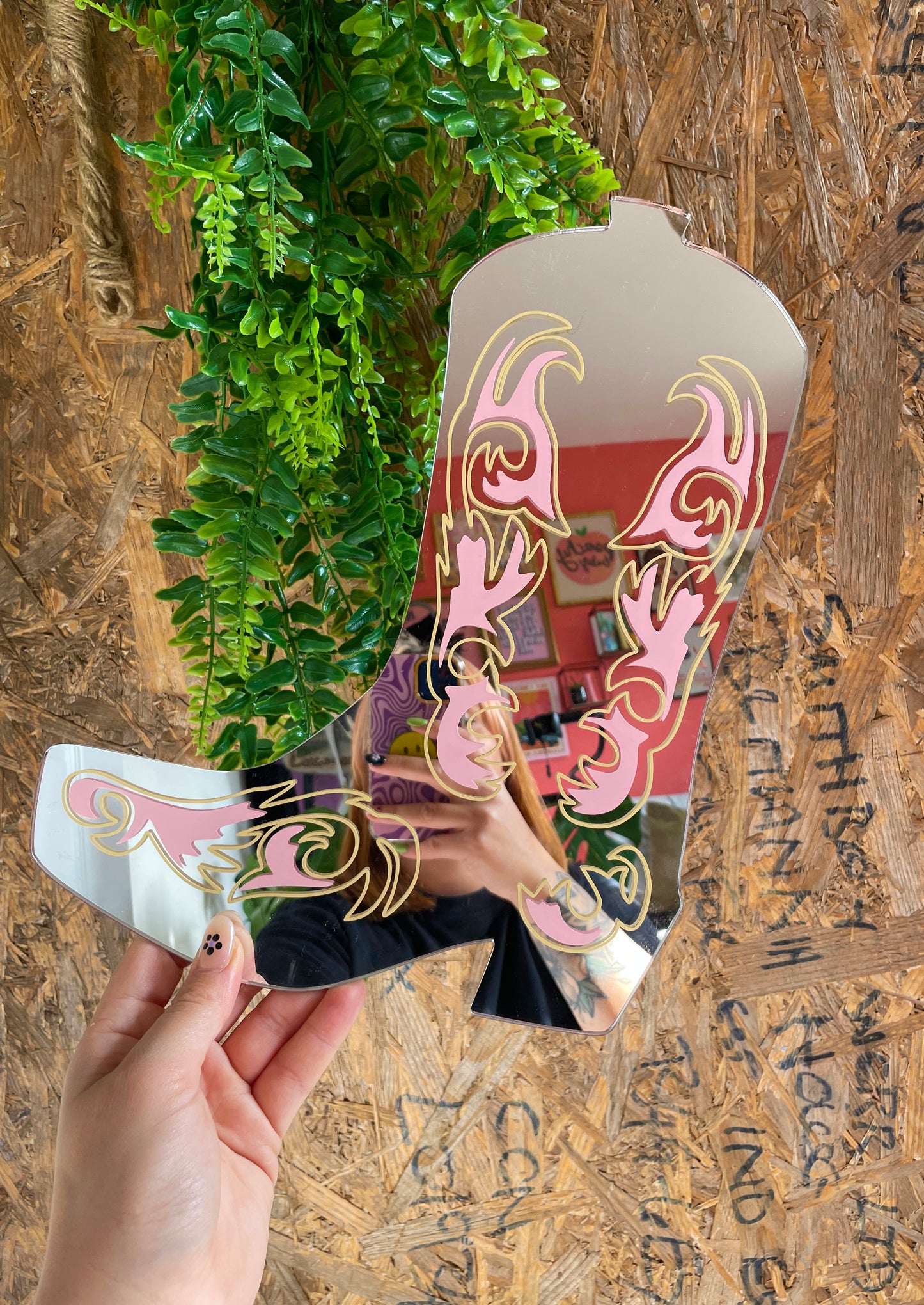 Retro Cowboy Boot Mirror - PrintedWeird