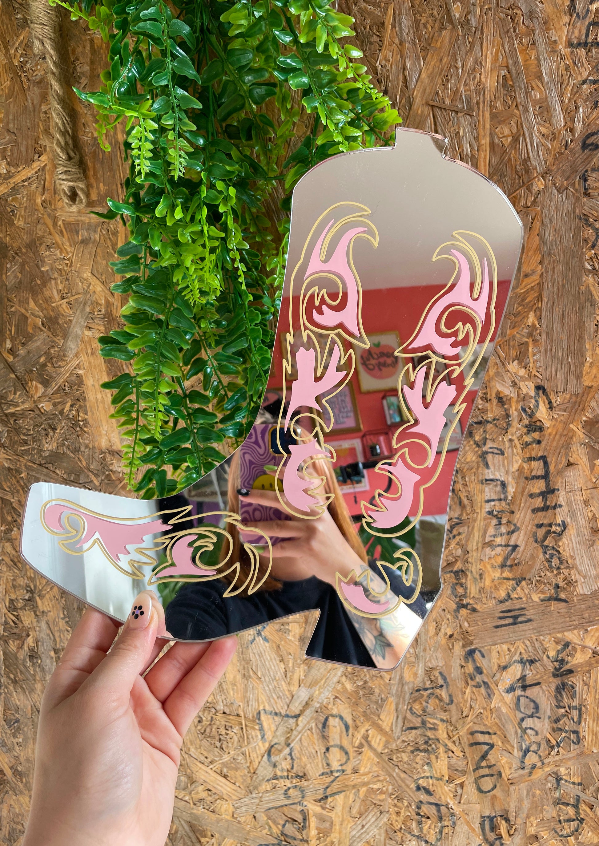 Retro Cowboy Boot Mirror - PrintedWeird