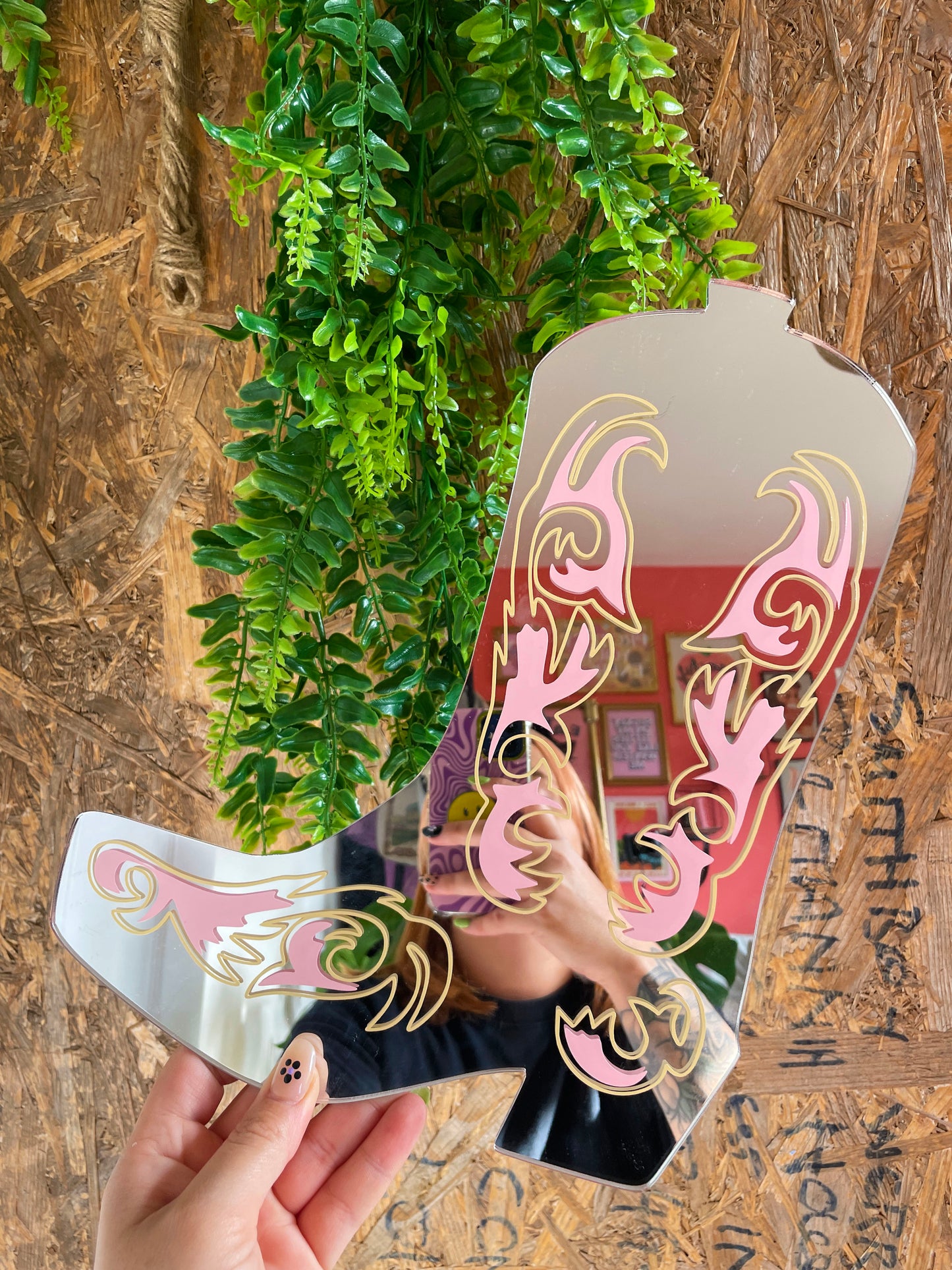 Retro Cowboy Boot Mirror - PrintedWeird