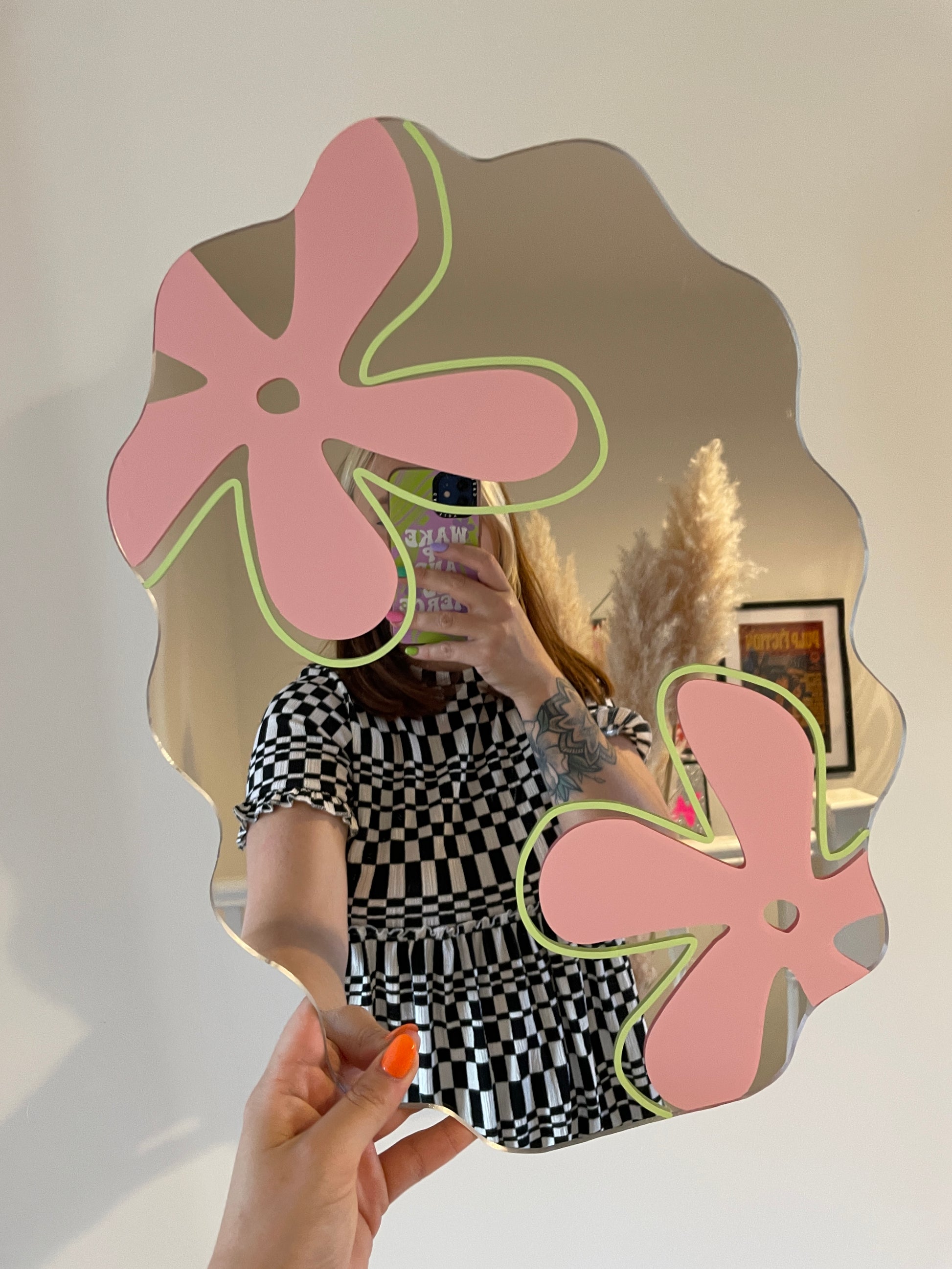 Pastel Wavy Flower Mirror - PrintedWeird