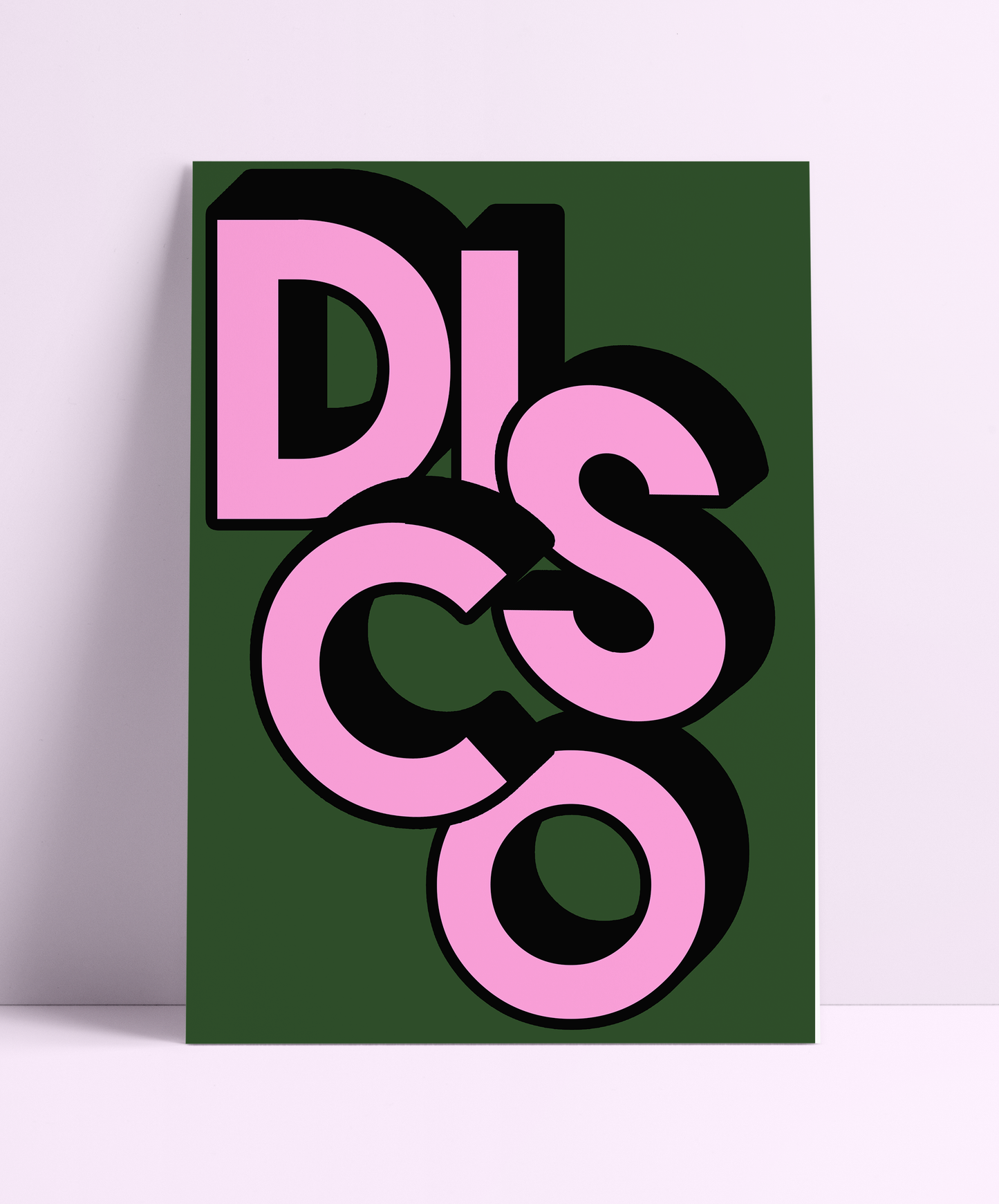 DISCO Green & Pink Wall Print - PrintedWeird
