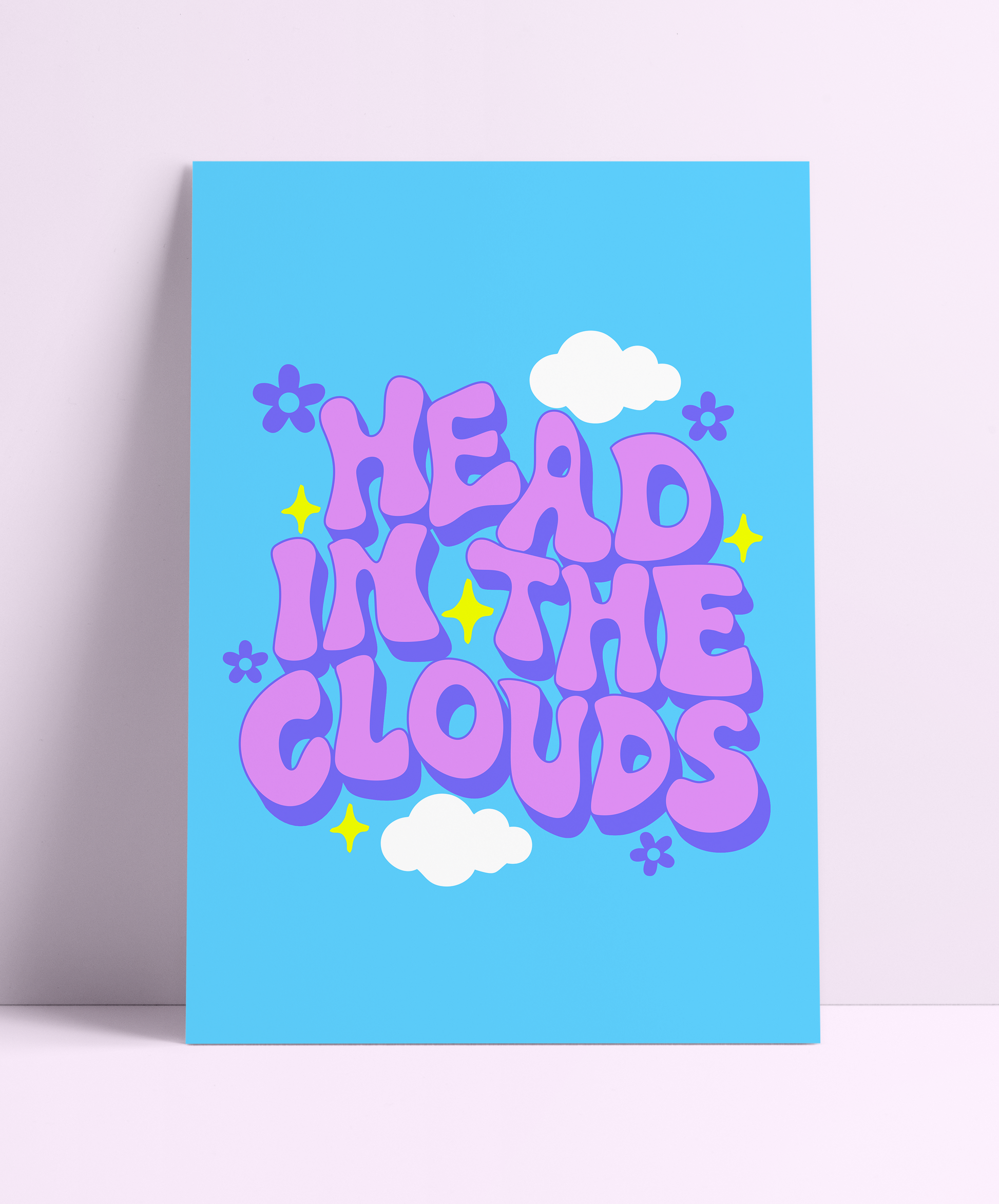 Head In The Clouds Wall Print - PrintedWeird