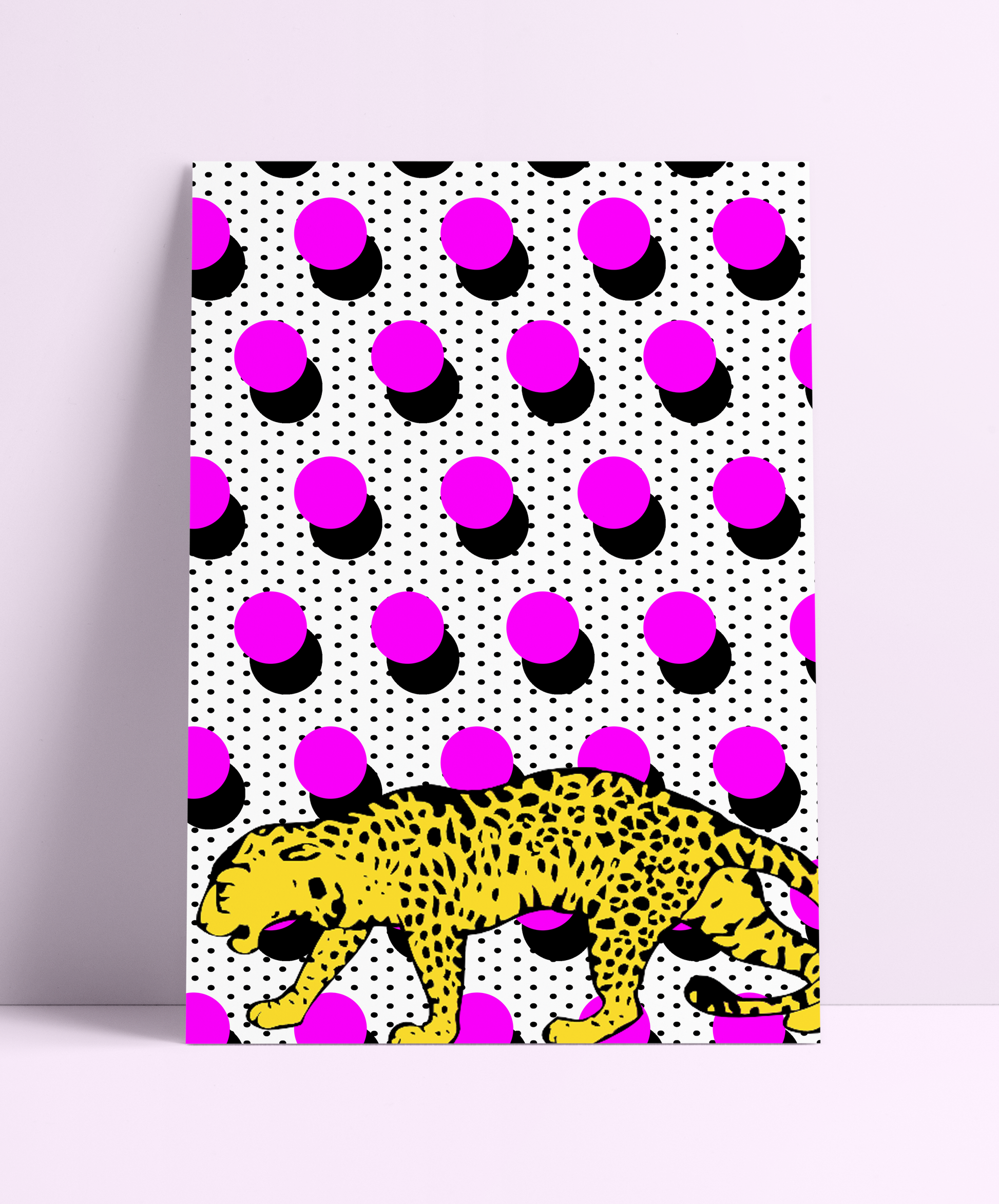 Polka Dot Leopard Wall Print - PrintedWeird