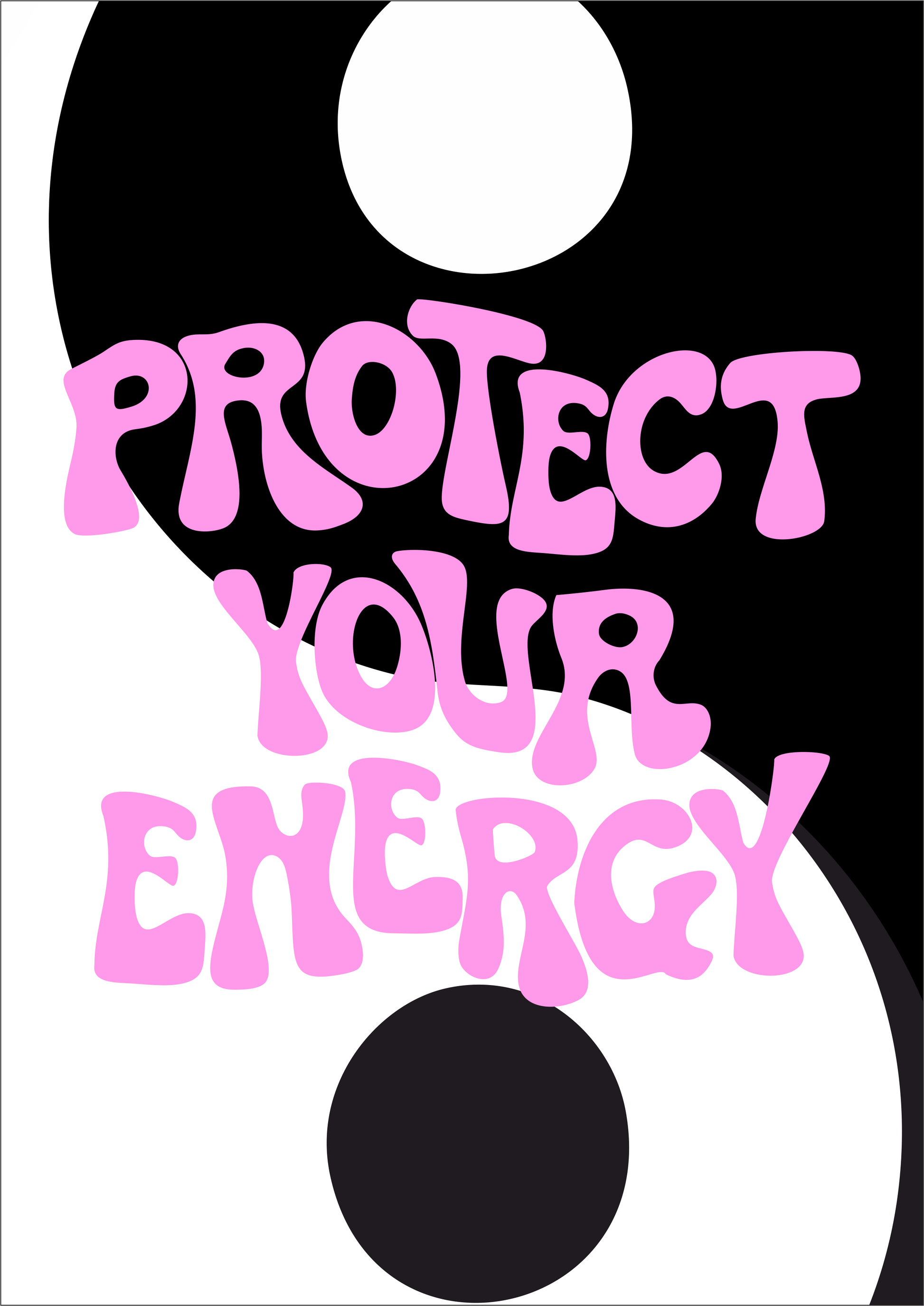 Yin & Yang Protect Your Energy Wall Print - PrintedWeird