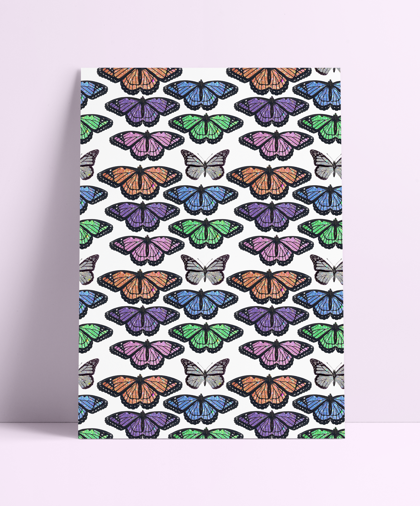 Repeat Pattern 90s Butterfly Wall Print - PrintedWeird