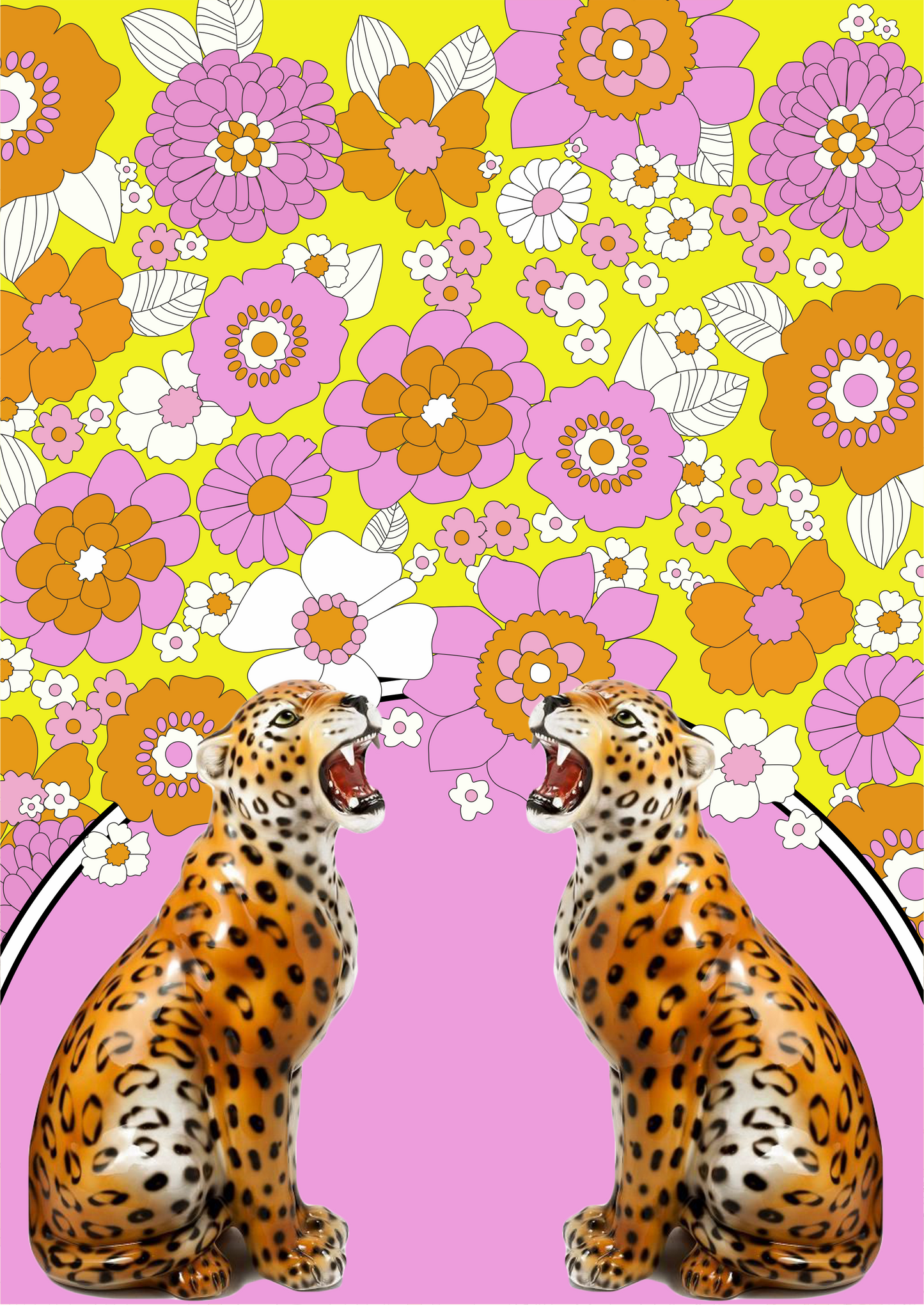 Retro 60s Leopard Wall Print - PrintedWeird