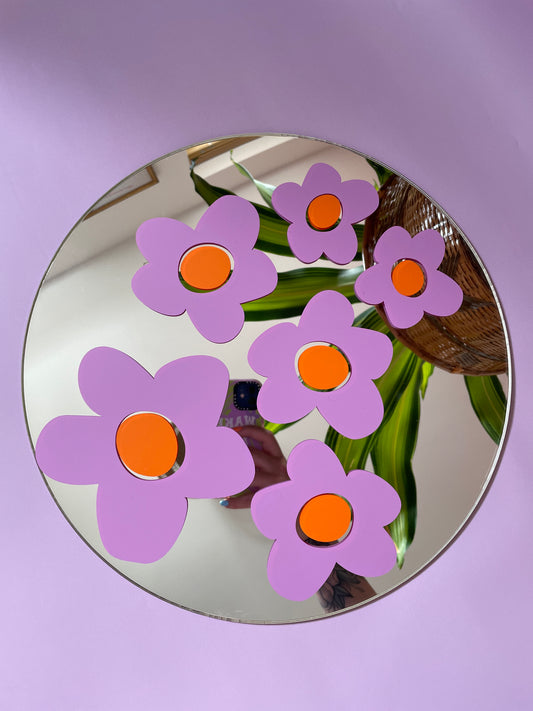 Ditzy Lilac Flower Bundle Pack Vinyl Stickers - PrintedWeird