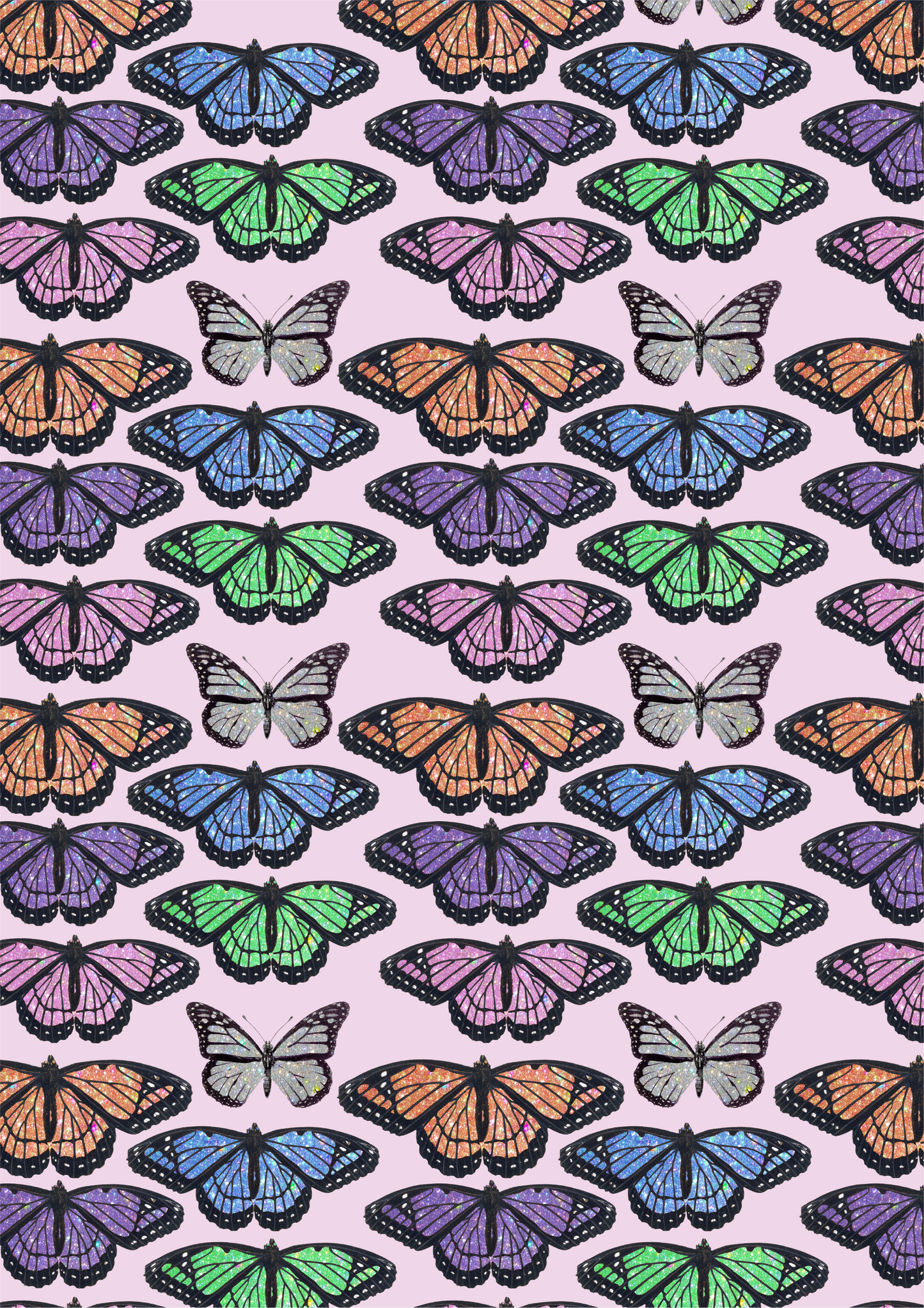 Repeat Pattern 90s Butterfly Wall Print - PrintedWeird