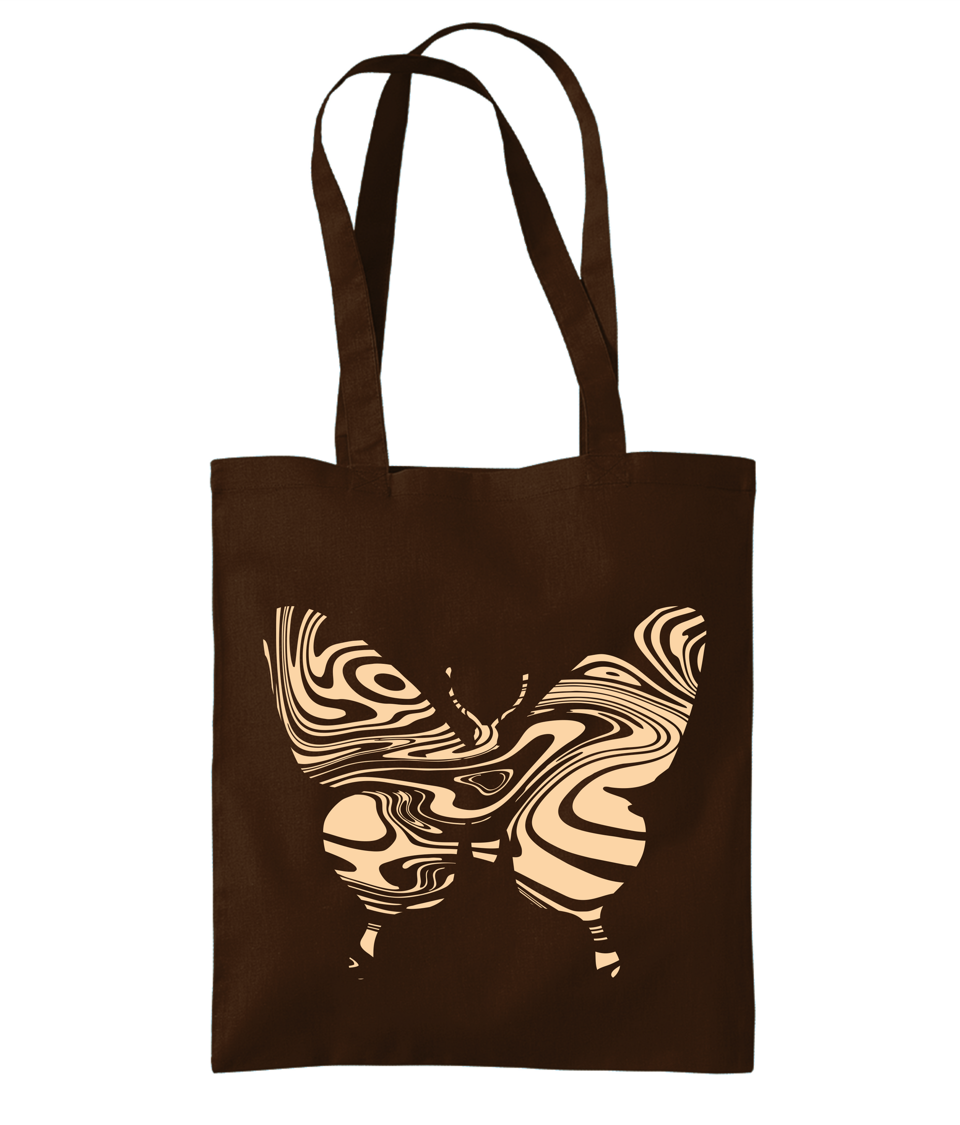 Brown/Beige Butterfly Tote Bag - PrintedWeird