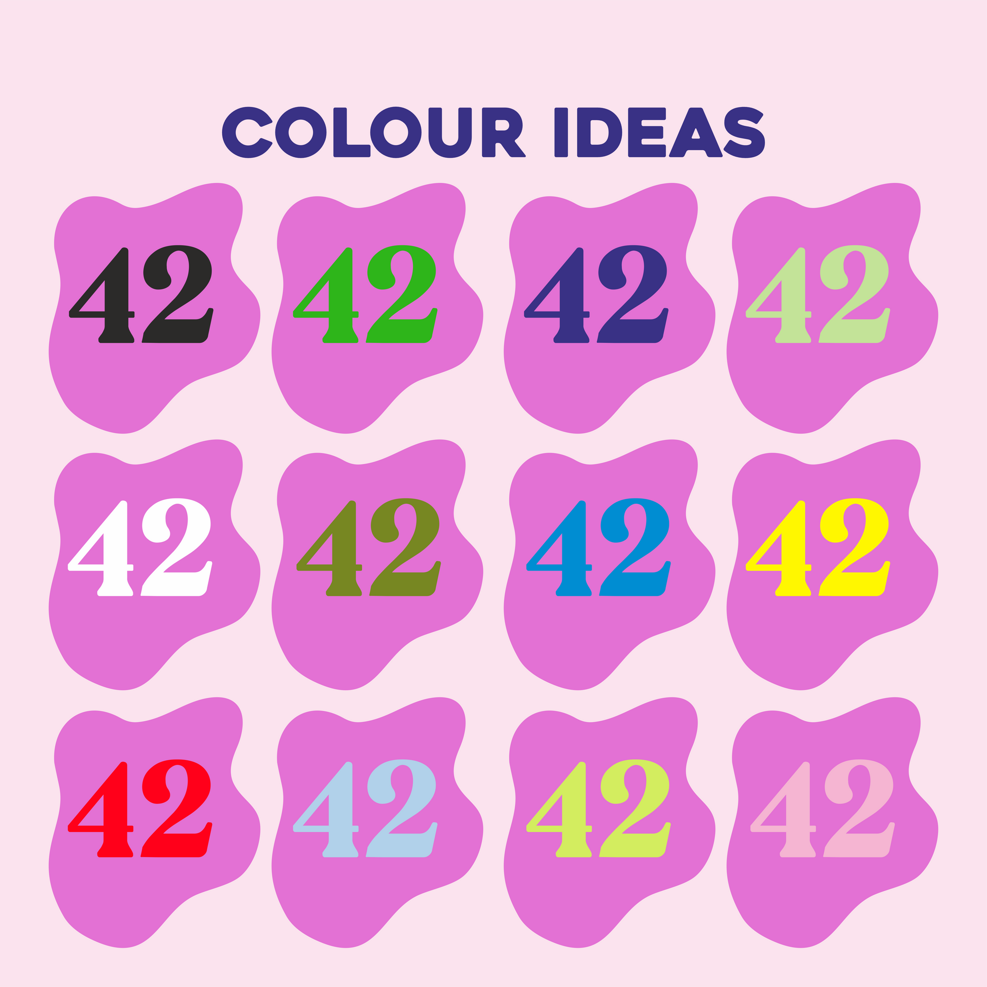 Blob House Number Sign - Customise Number Colour - PrintedWeird