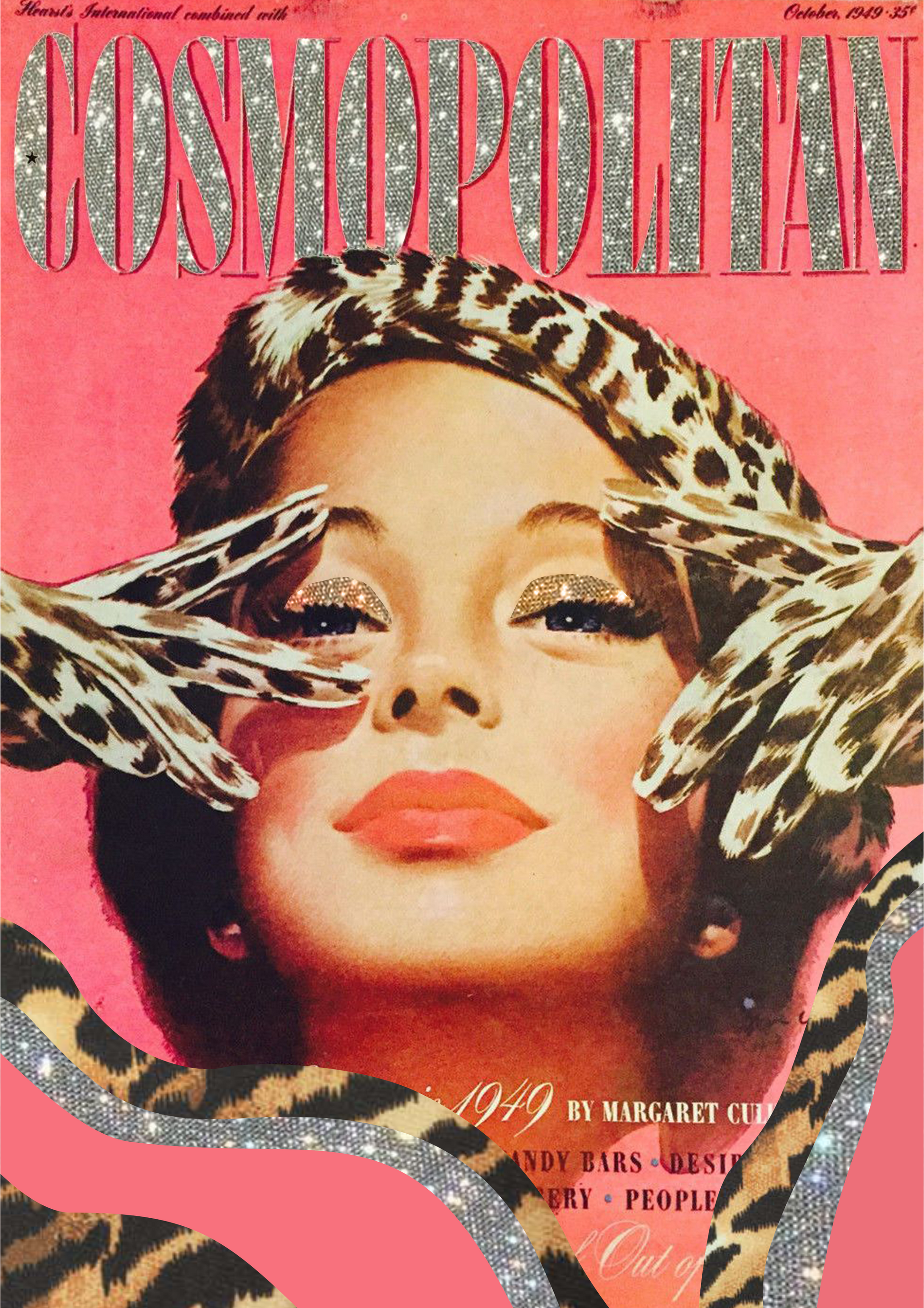 Cosmopolitan Oct 1949 Magazine Cover Wall Print - PrintedWeird