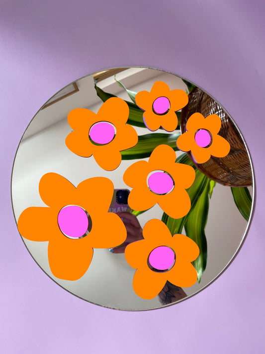 Ditzy Orange Flower Bundle Pack Vinyl Stickers - PrintedWeird