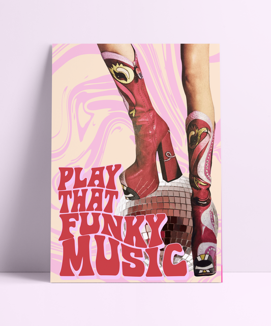 Play That Funky Music Wall Print - PrintedWeird