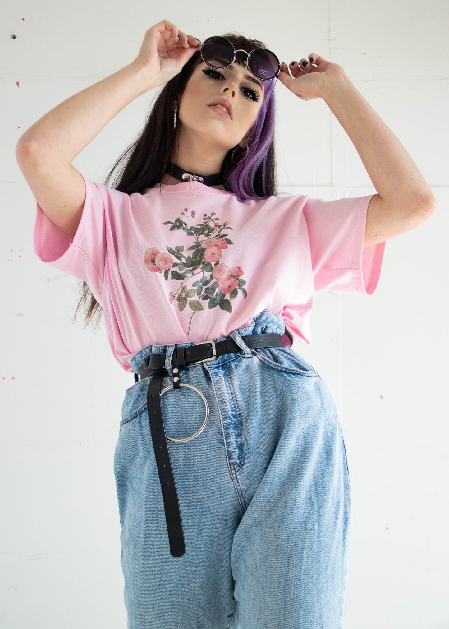 Pink Floral Retro Tee