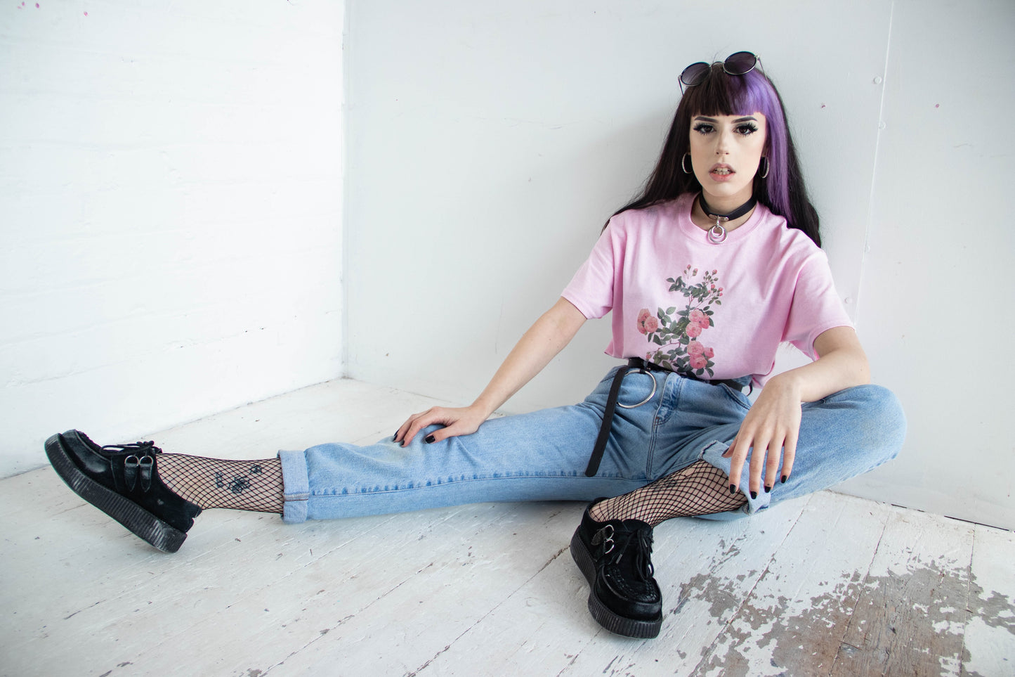 Pink Floral Retro Tee